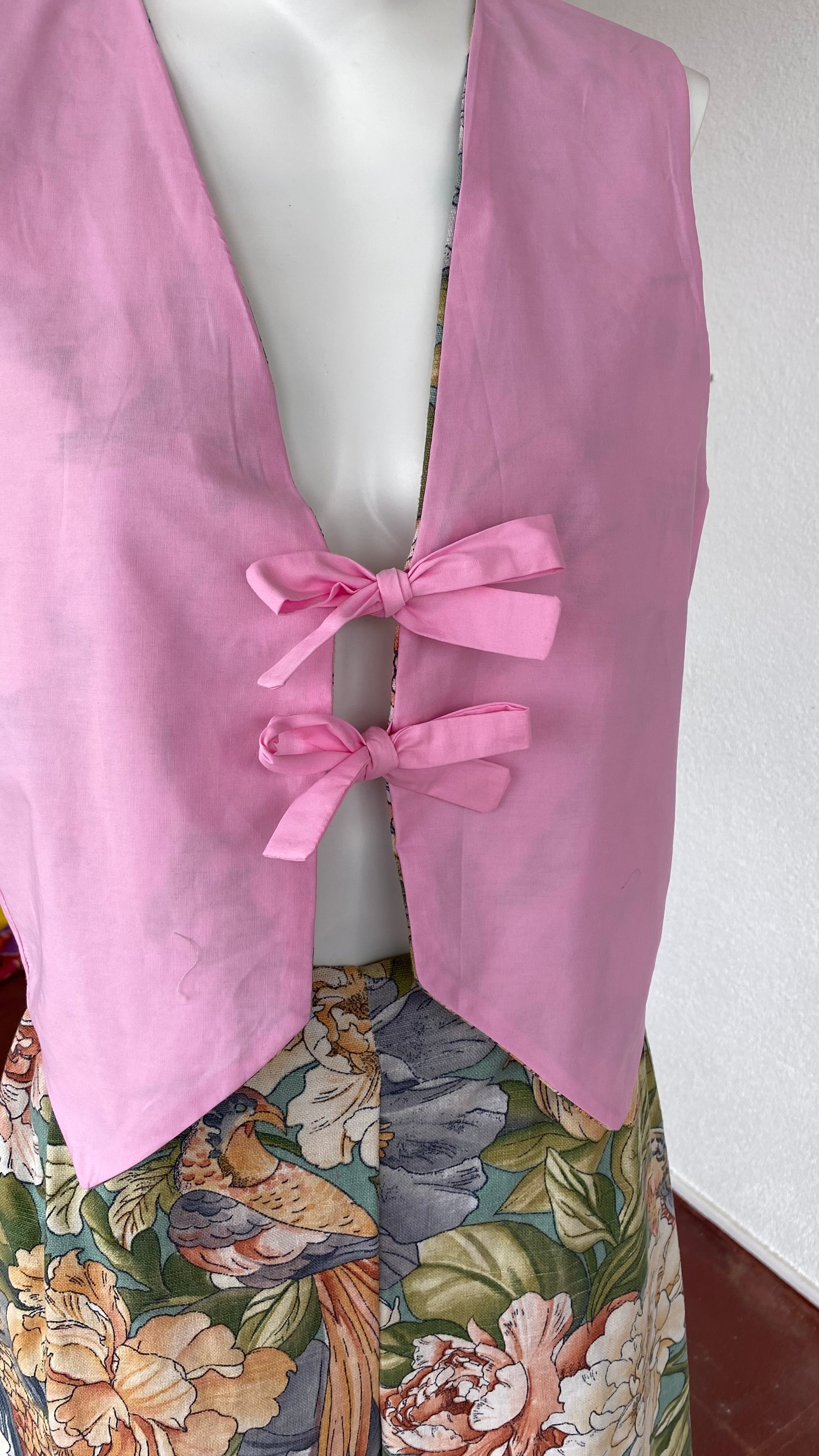 Veston • Taille unique • Veston upcyclé motifs floraux et oiseaux