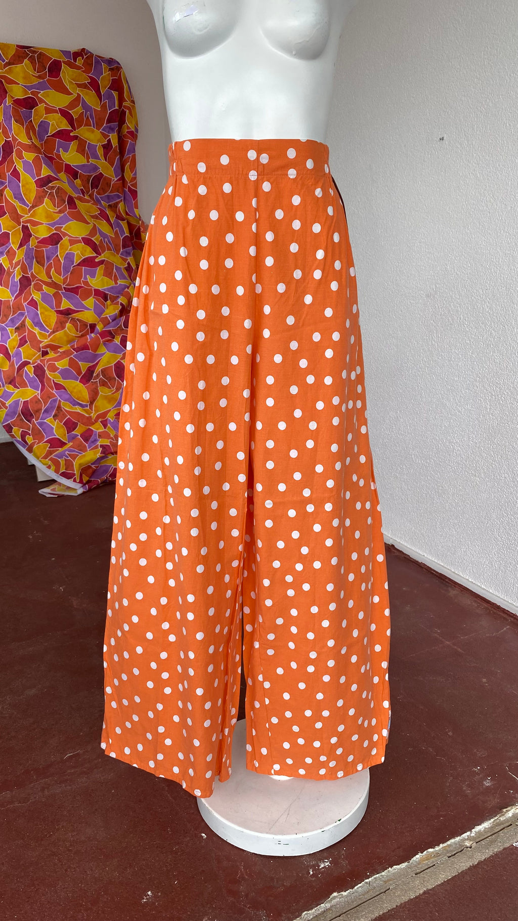 .Pants • TXS/S et T.L • Pantalon upcyclé orange à pois