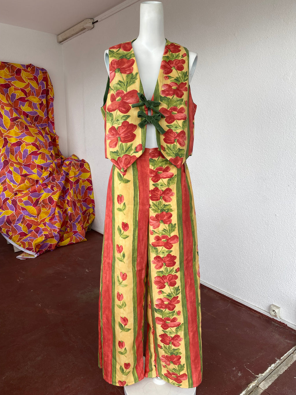 .Pants • T.XS/S, M et L • Pantalon upcyclé rayé rouge et vert