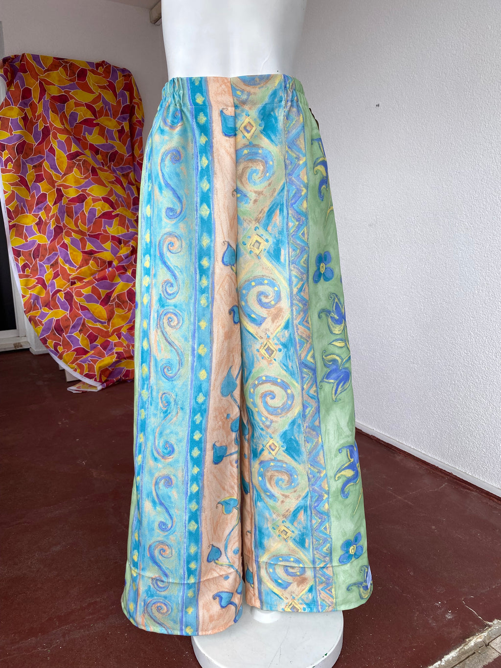 Pants • T.XS/S et L • Pantalon upcyclé à motifs couleurs claires