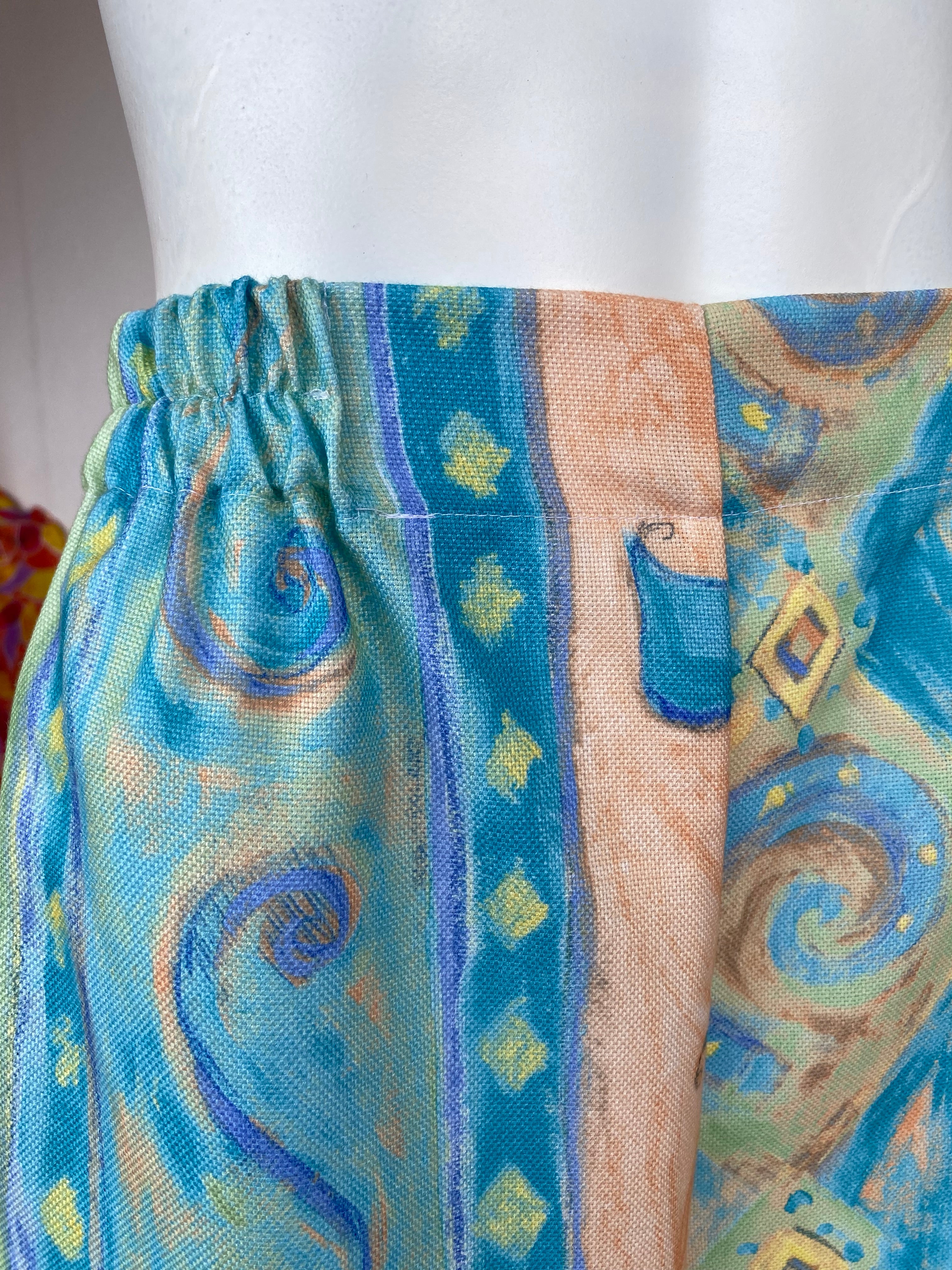 Pants • T.XS/S et L • Pantalon upcyclé à motifs couleurs claires