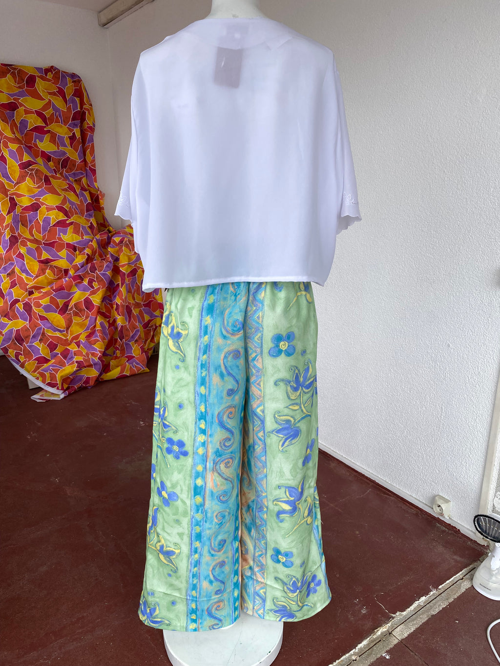 Pants • T.XS/S et L • Pantalon upcyclé à motifs couleurs claires
