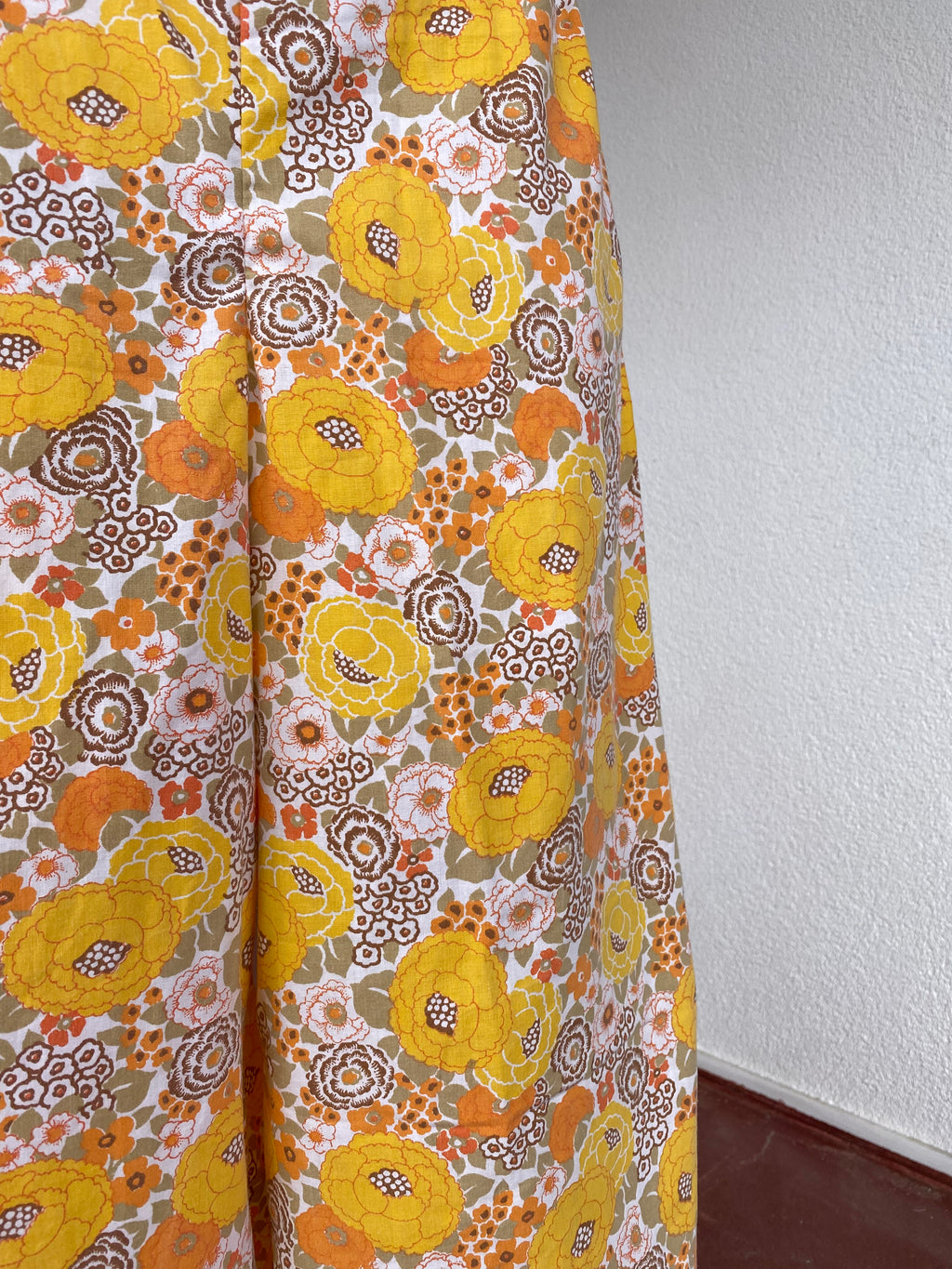 Pants • Taille XS/S • Pantalon upcyclé 70s liberty tons orange jaune