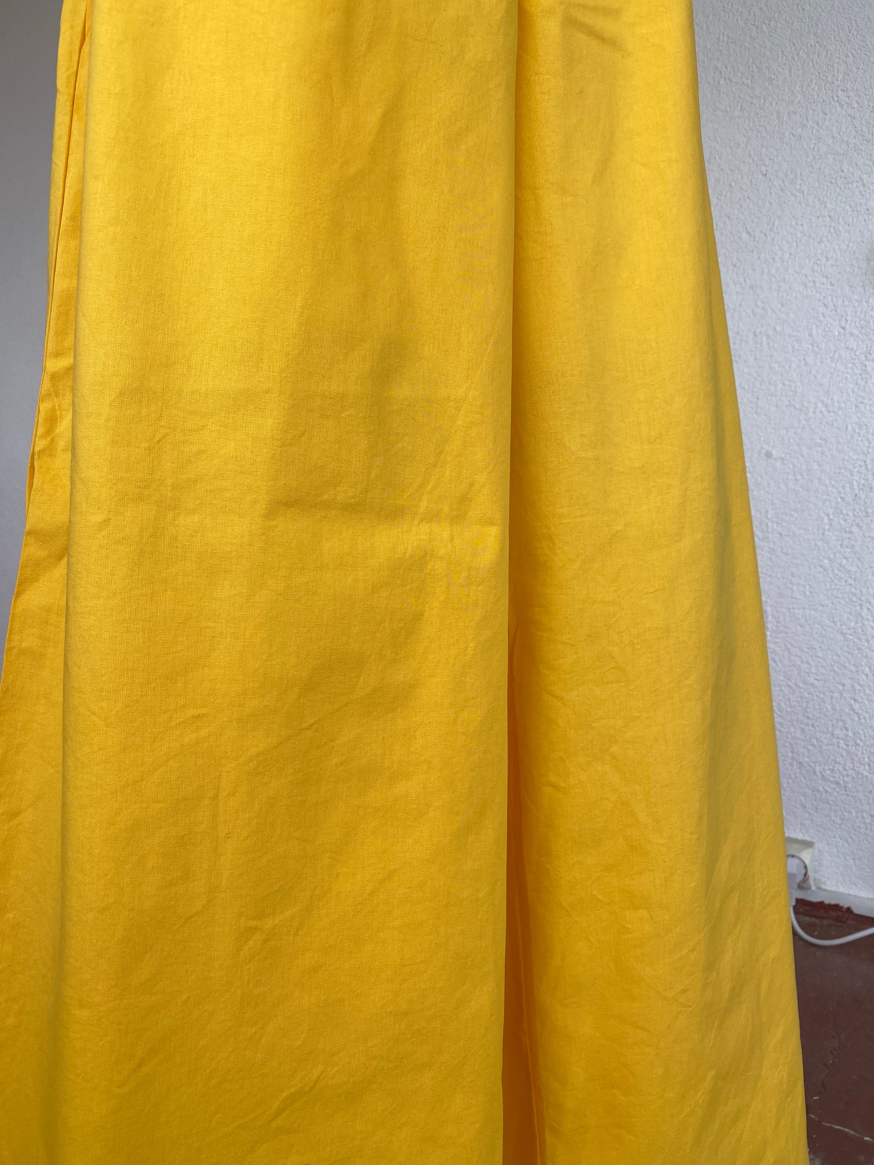 Pants • Taille M • Pantalon upcyclé coton jaune poussin