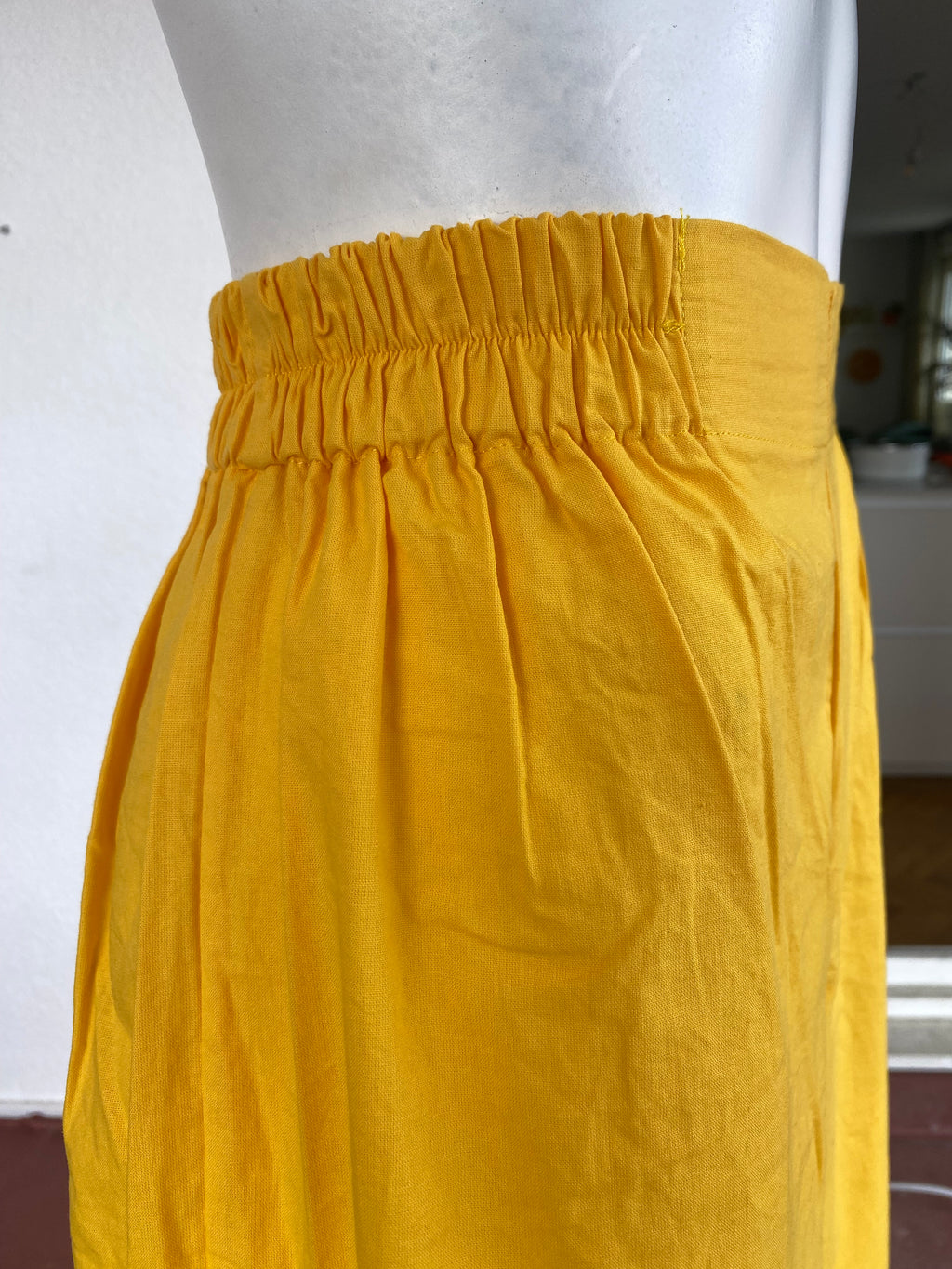 Pants • Taille M • Pantalon upcyclé coton jaune poussin