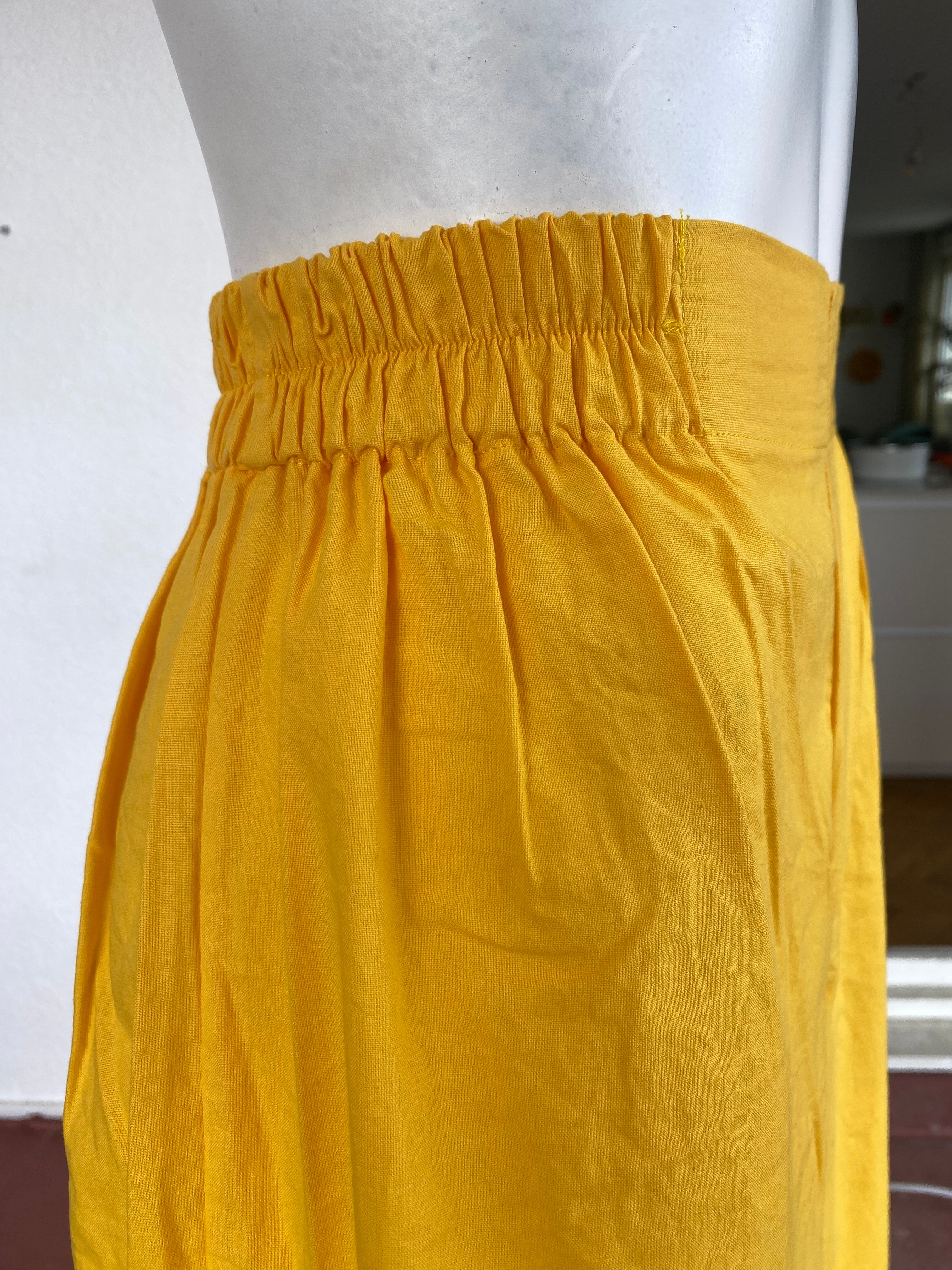 Pants • Taille M • Pantalon upcyclé coton jaune poussin