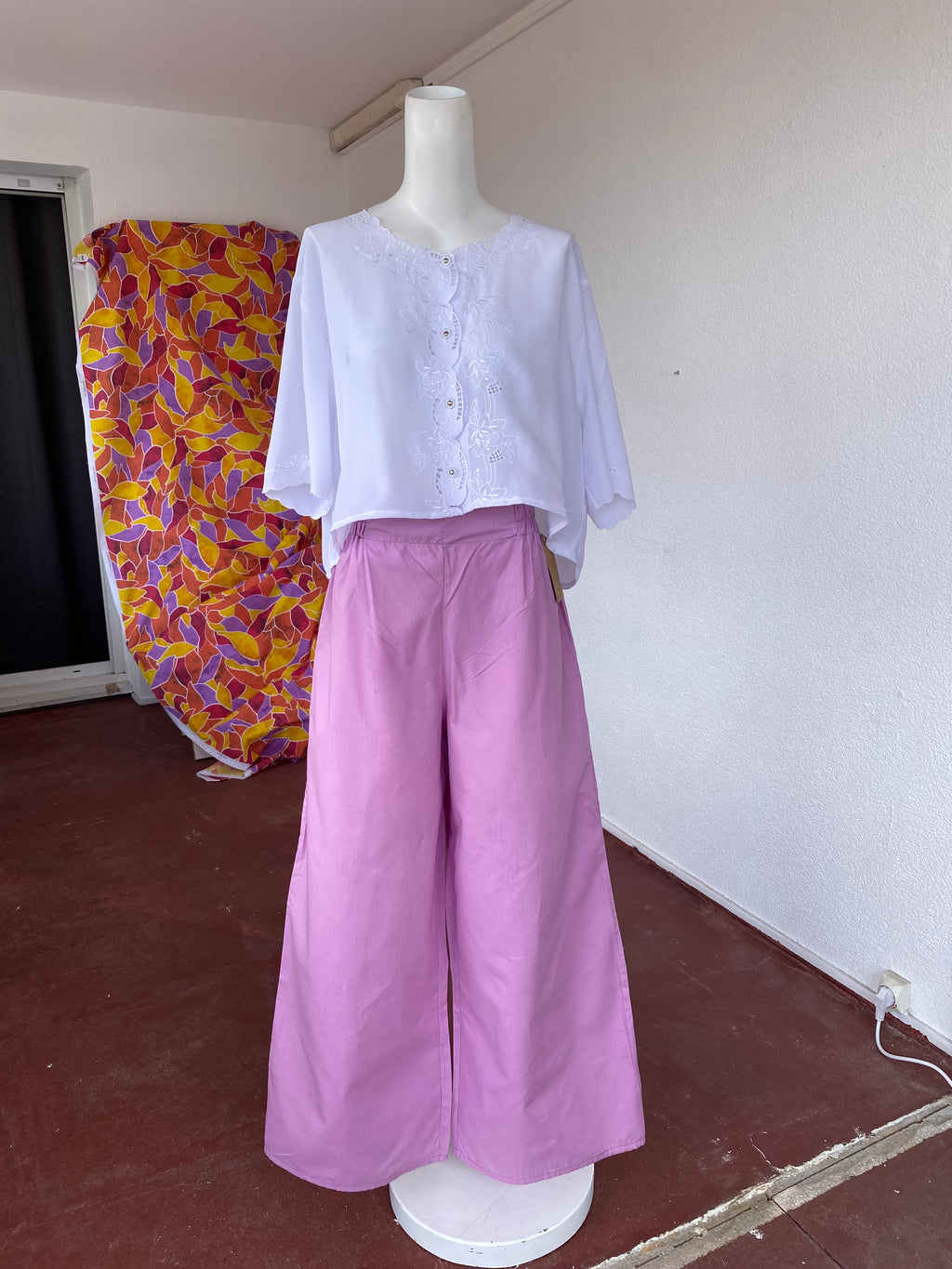 Pants • T.M et L • Pantalon upcyclé coton lila rosé