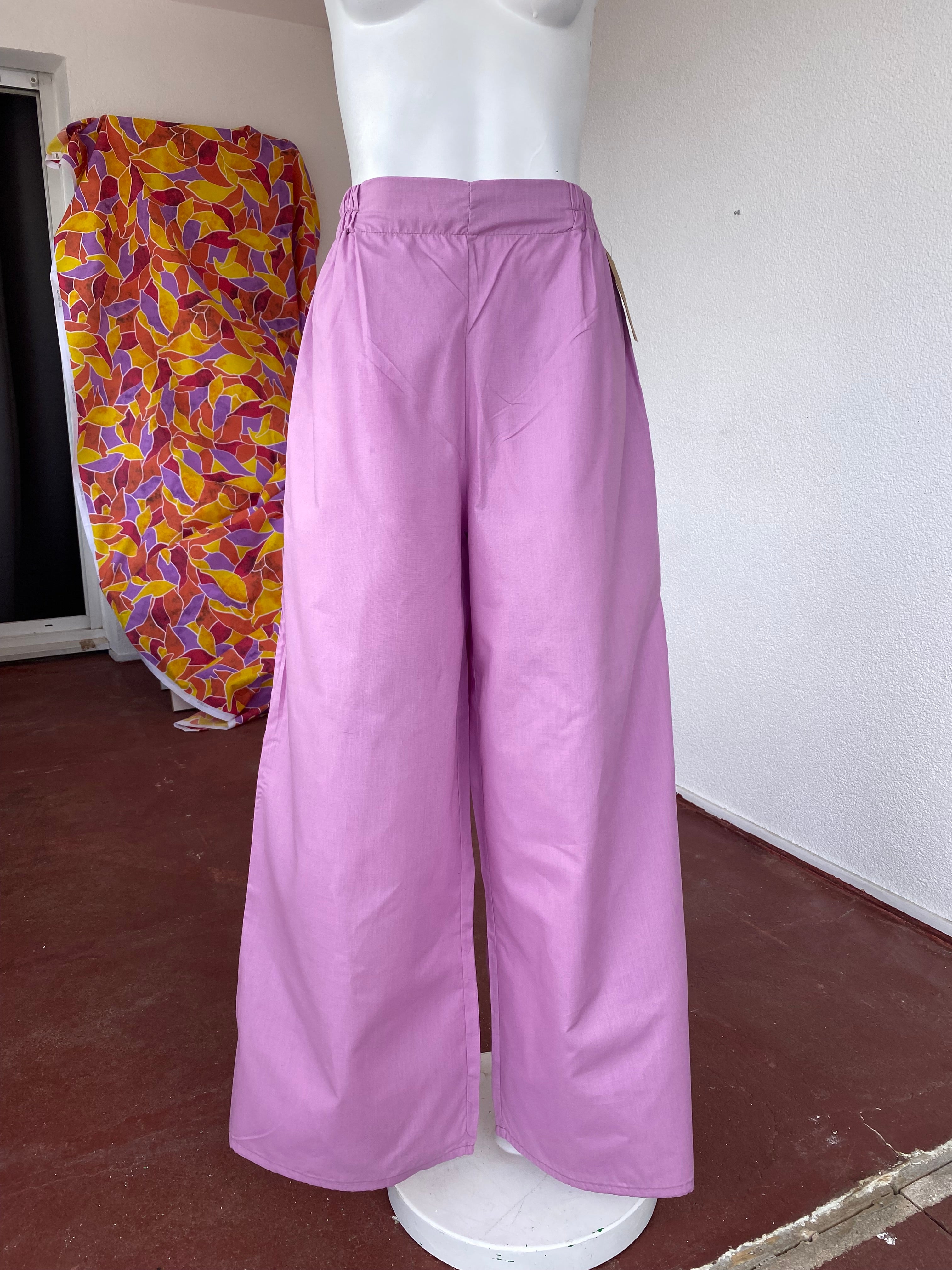 Pants • T.M et L • Pantalon upcyclé coton lila rosé