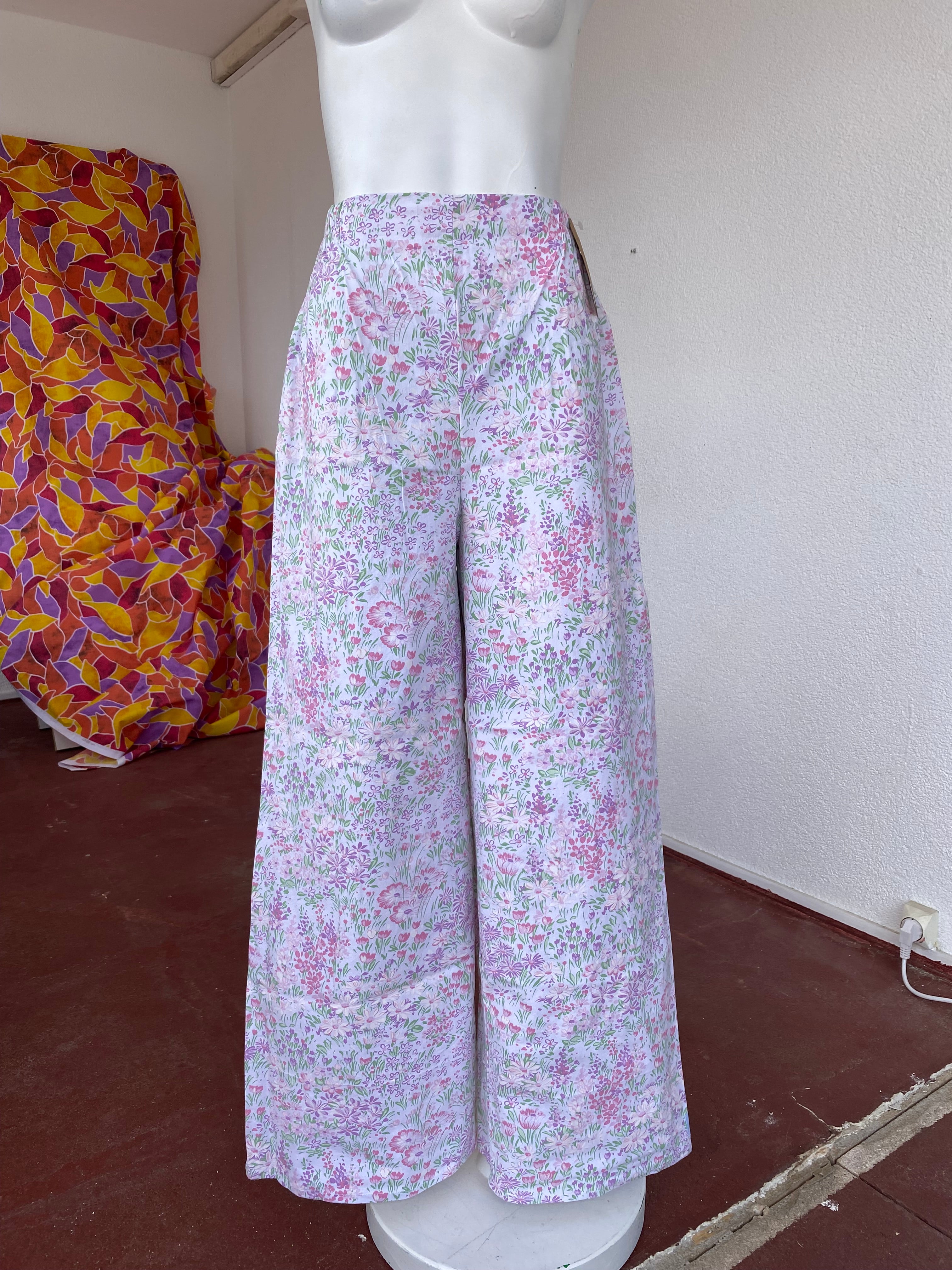 Pants • Taille XS/S • Pantalon upcyclé liberty rose lila vert