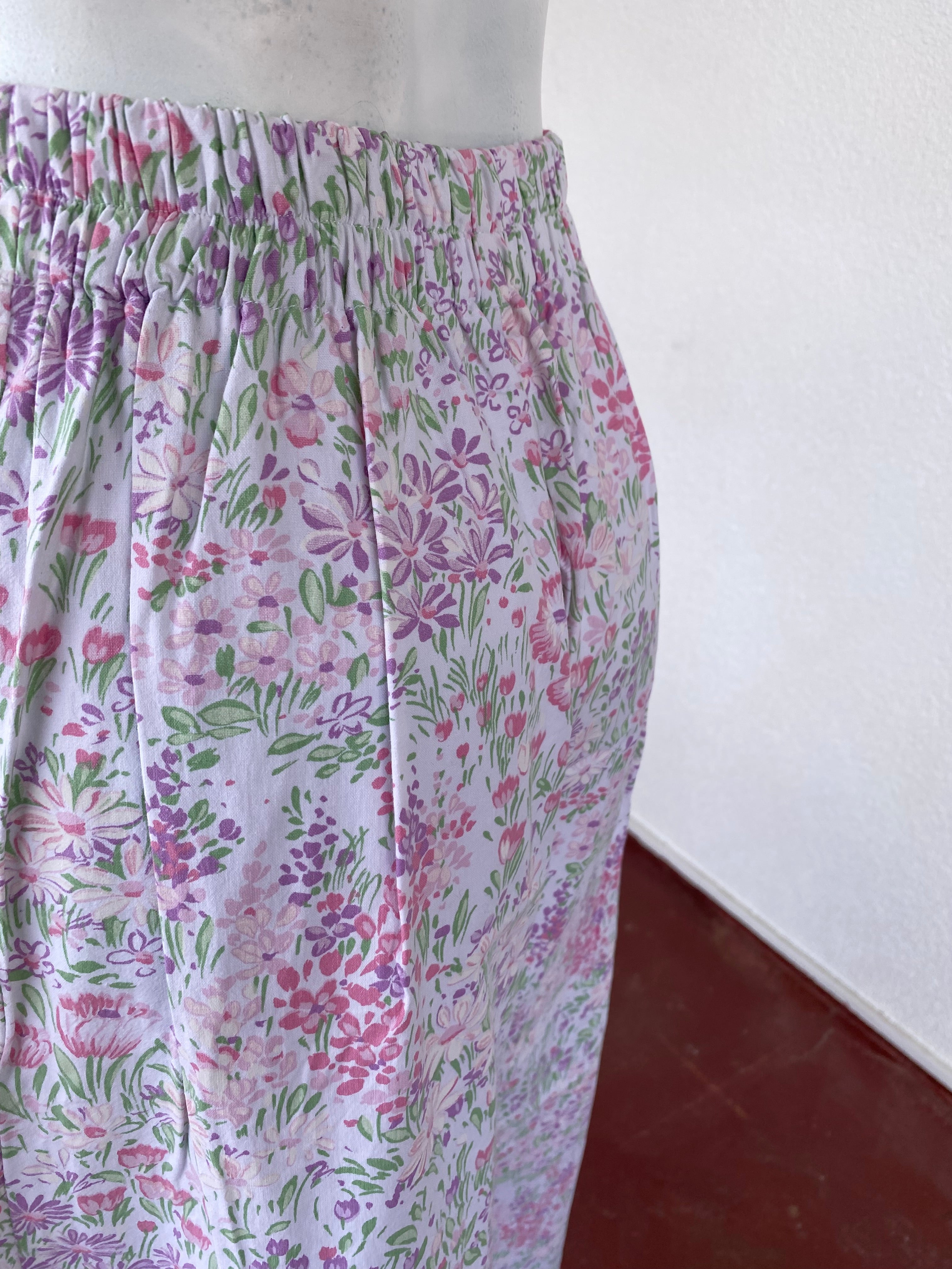 Pants • Taille XS/S • Pantalon upcyclé liberty rose lila vert