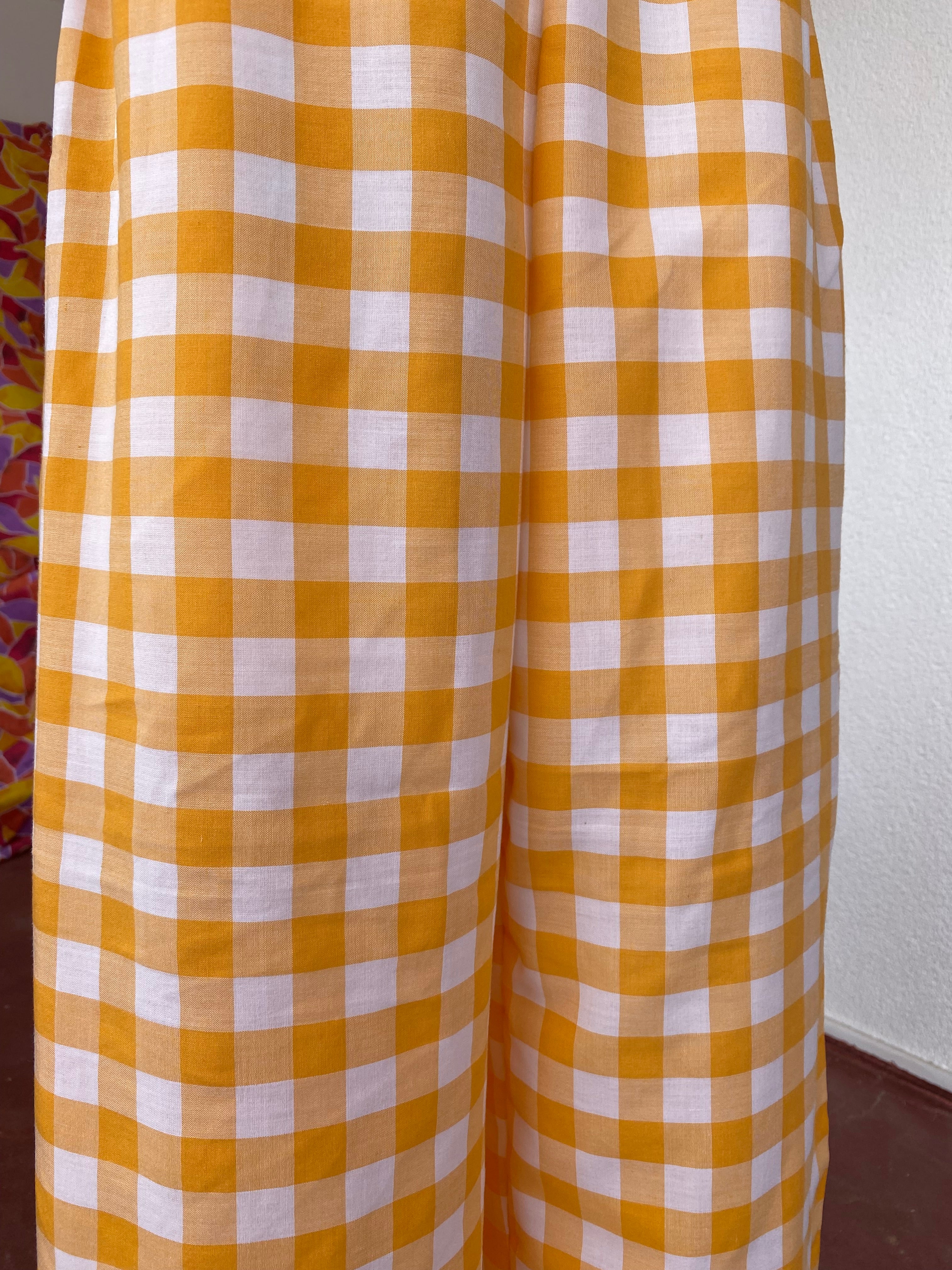 Pants • T. XS/S  • Pantalon upcyclé  gros vichy orange et blanc