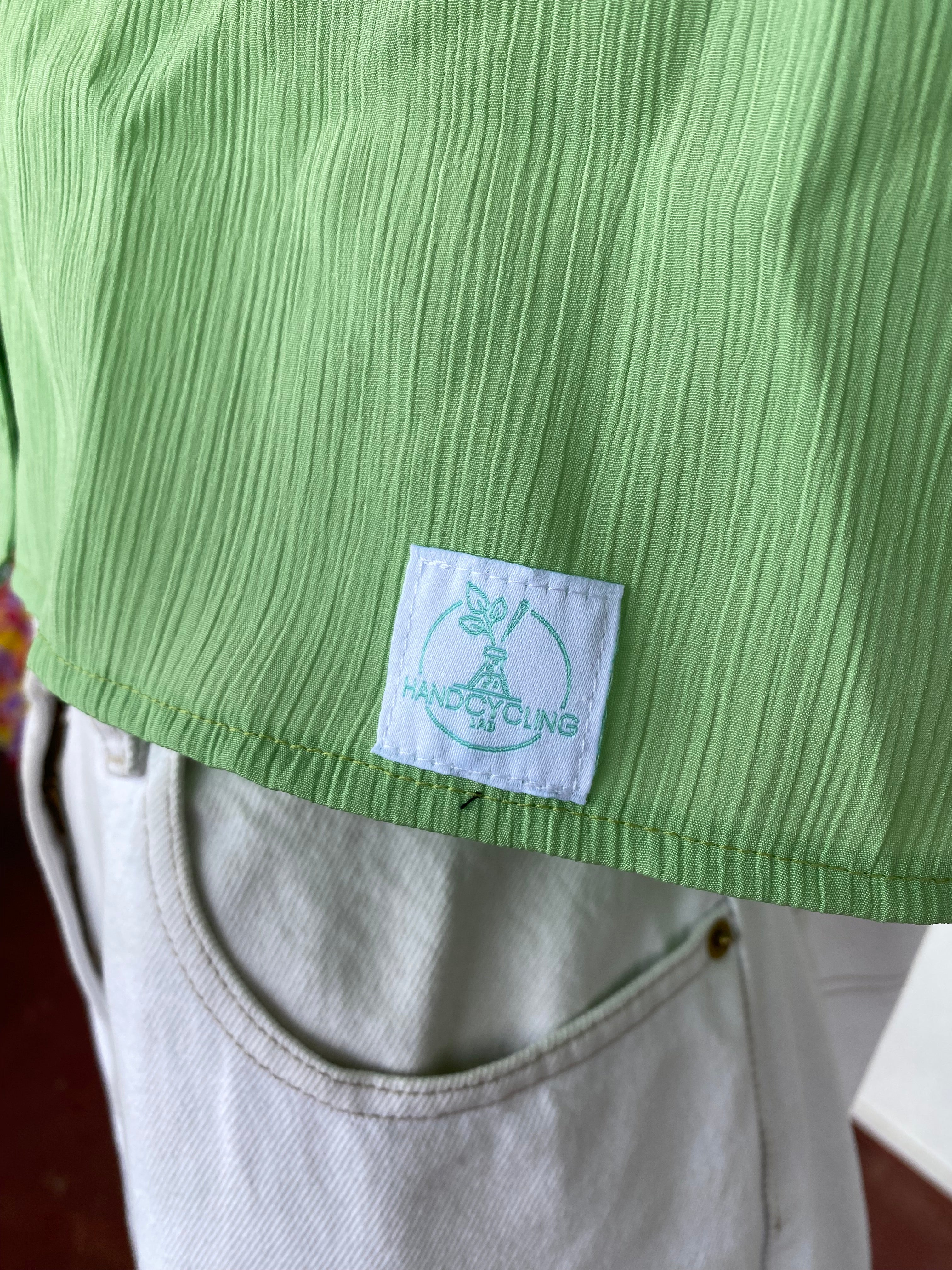 Cropped • T. 36 à 44 • Chemise crop top verte pomme