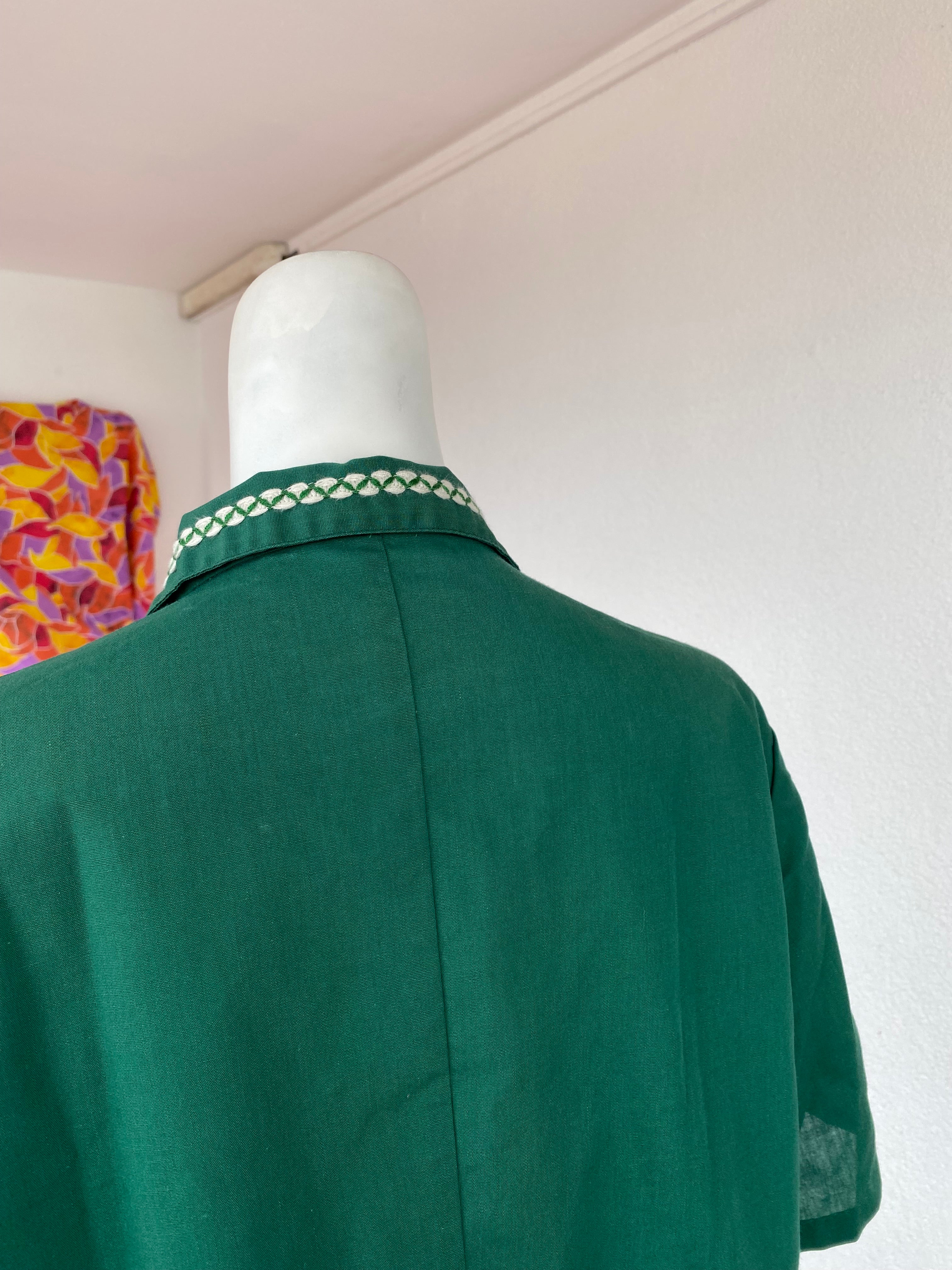 Cropped • T. 36 à 40 • Chemise crop top vert émeraude