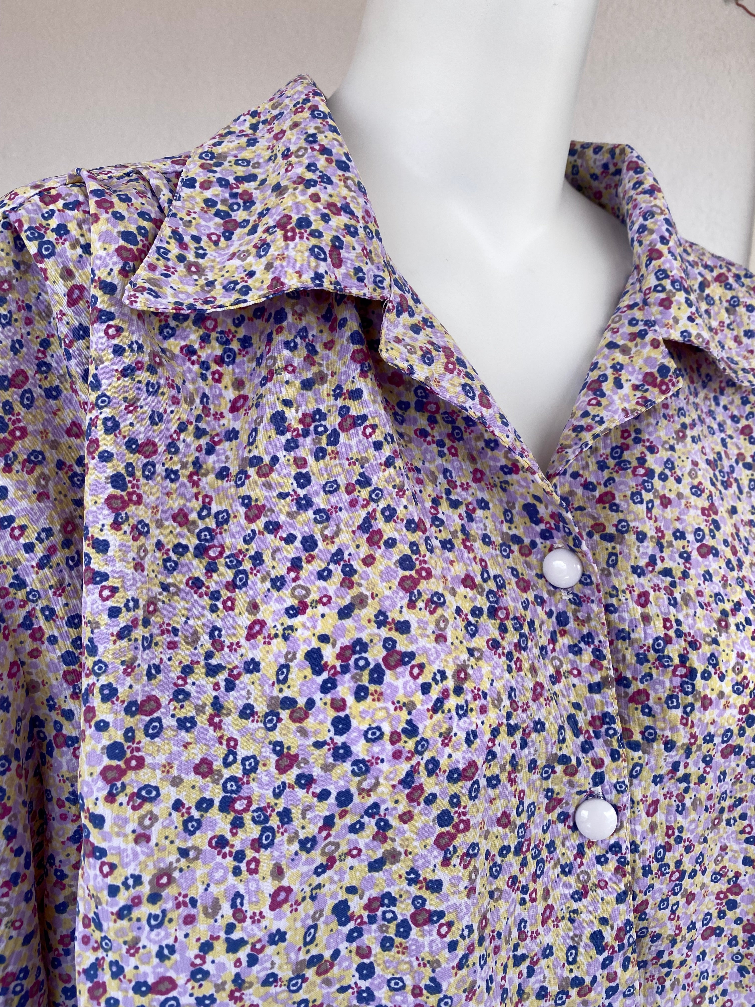 Cropped • T. 38 à 46 • Chemise crop top liberty tons lila