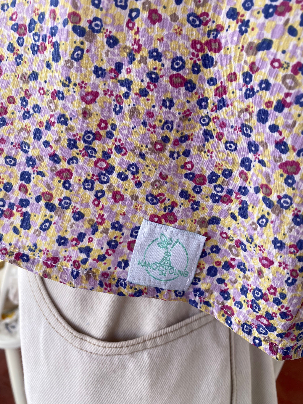 Cropped • T. 38 à 46 • Chemise crop top liberty tons lila