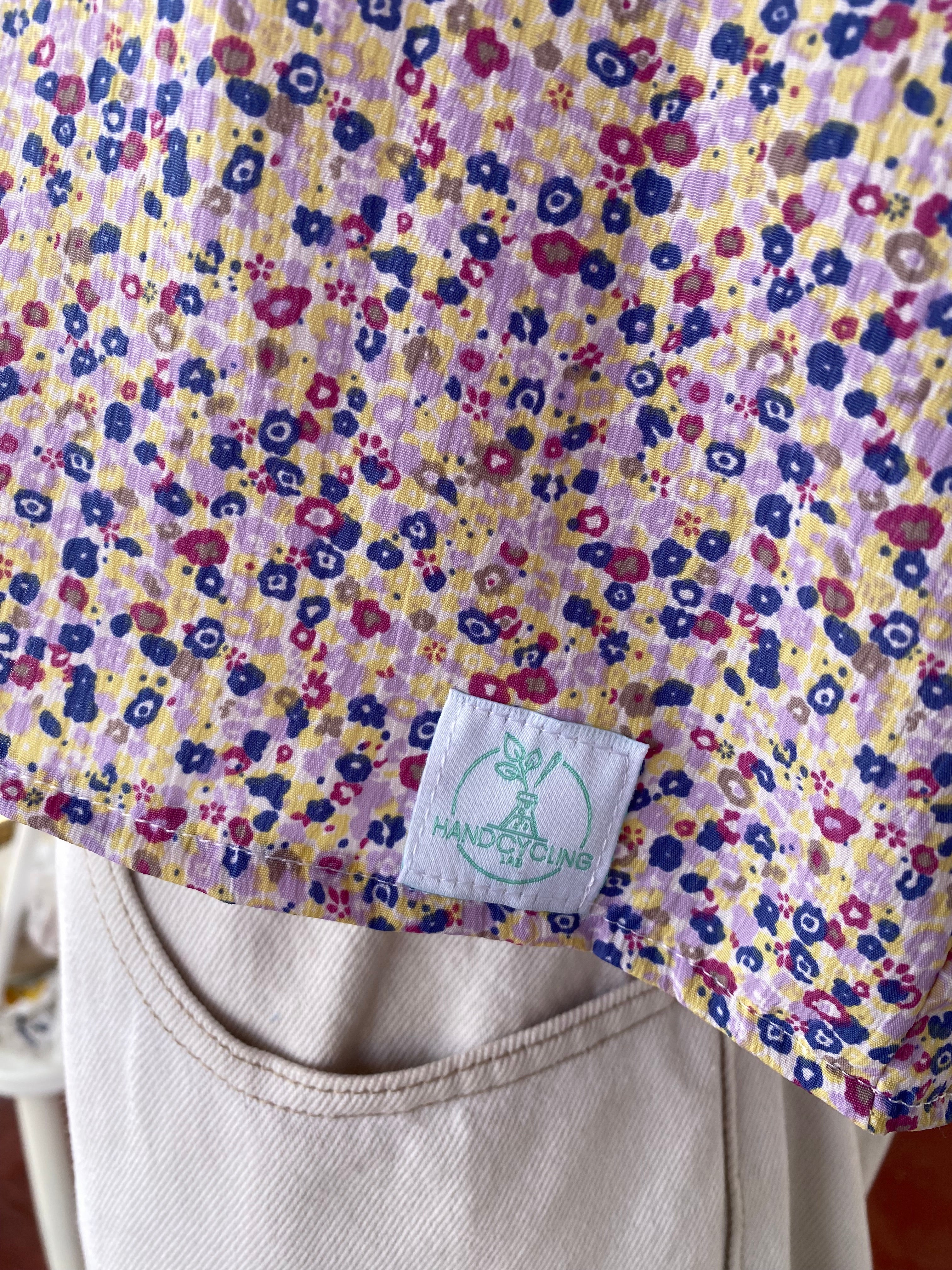 Cropped • T. 38 à 46 • Chemise crop top liberty tons lila