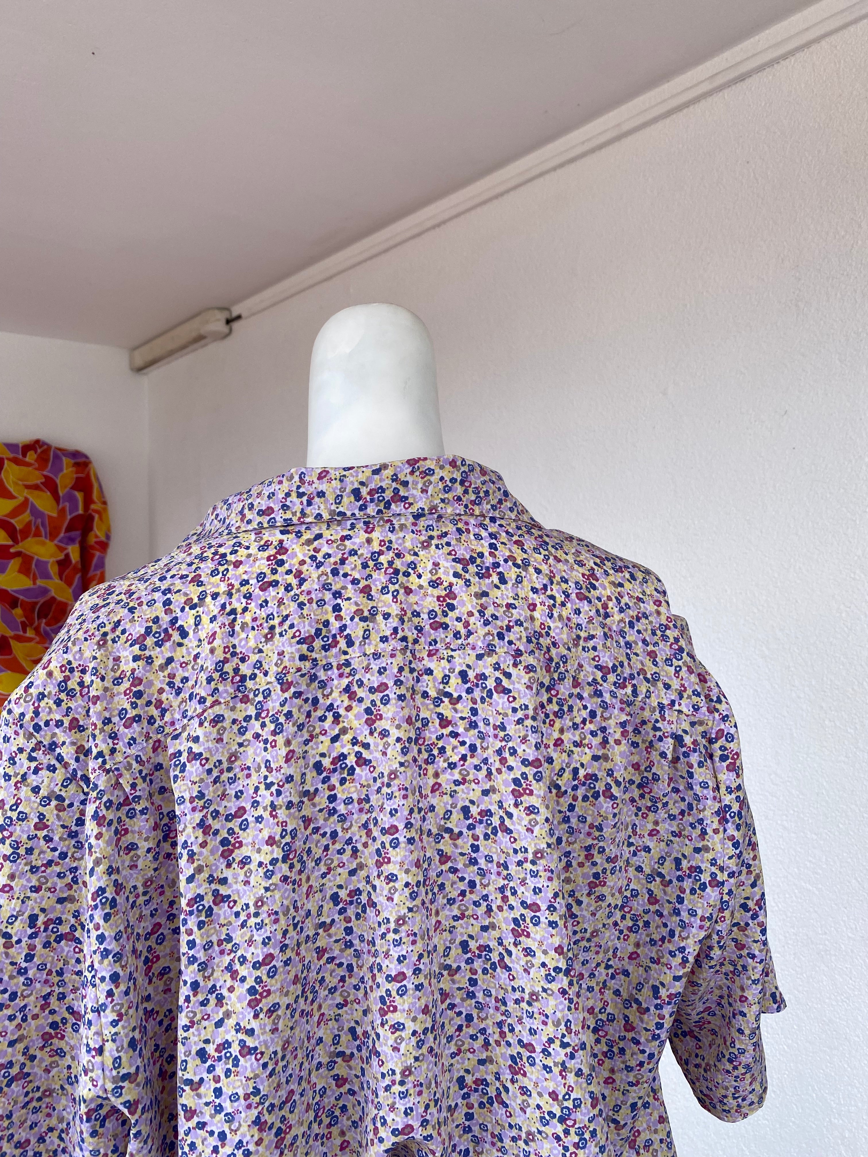 Cropped • T. 38 à 46 • Chemise crop top liberty tons lila