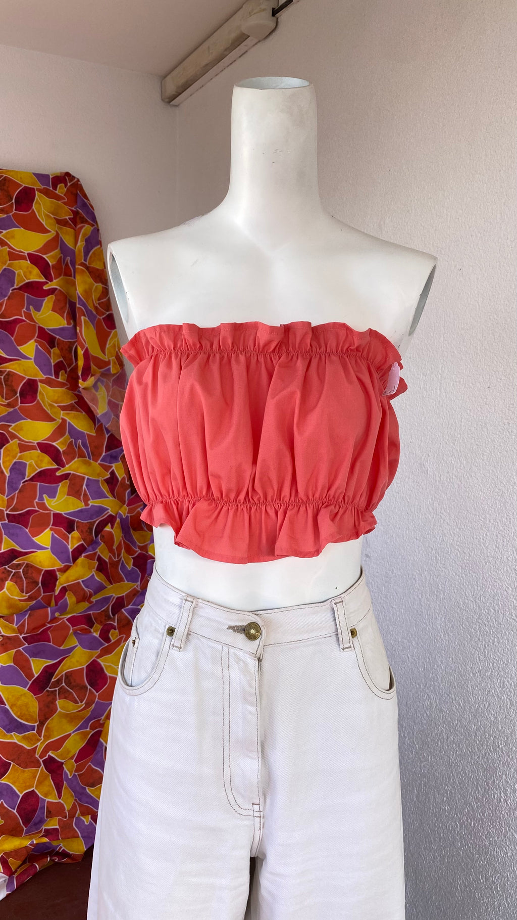 P'tis Ôh • Taille L  • Haut bandeau coton rose flashy