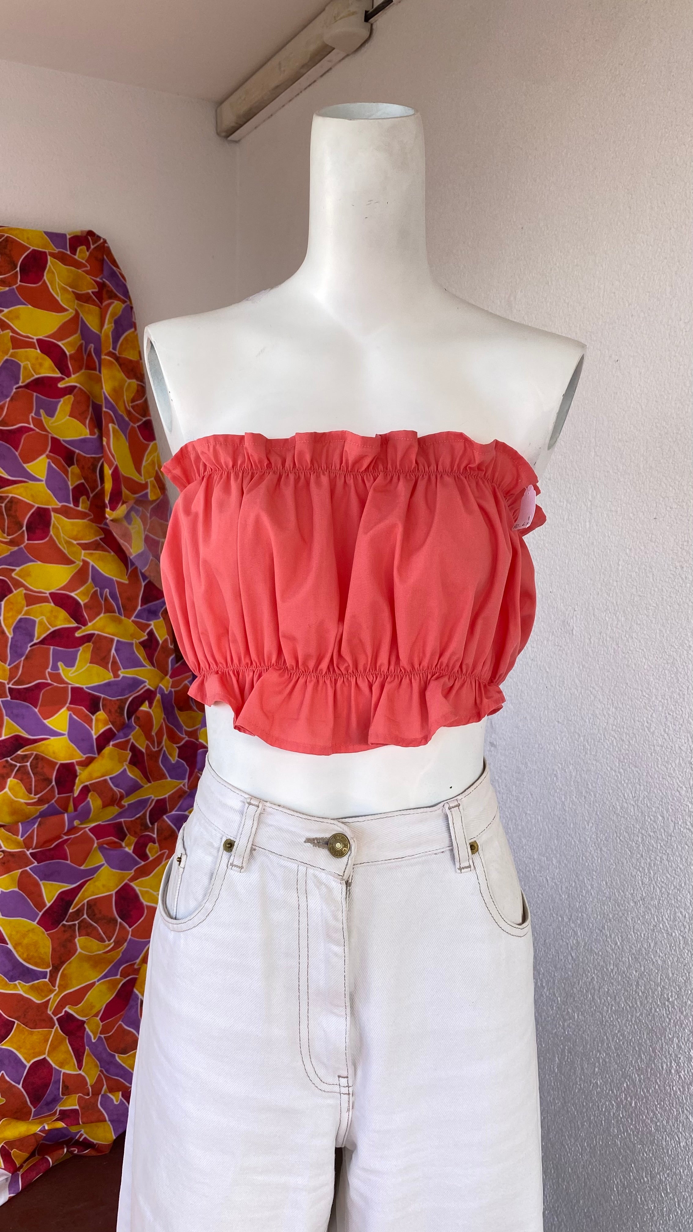 P'tis Ôh • Taille L  • Haut bandeau coton rose flashy