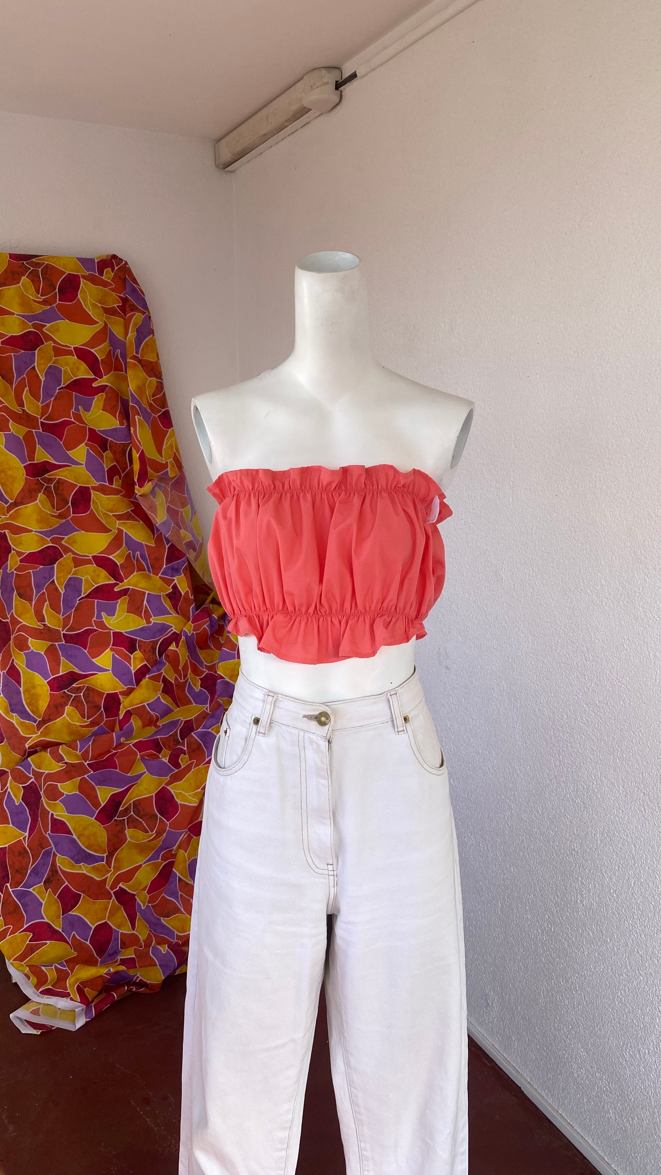 P'tis Ôh • Taille L  • Haut bandeau coton rose flashy