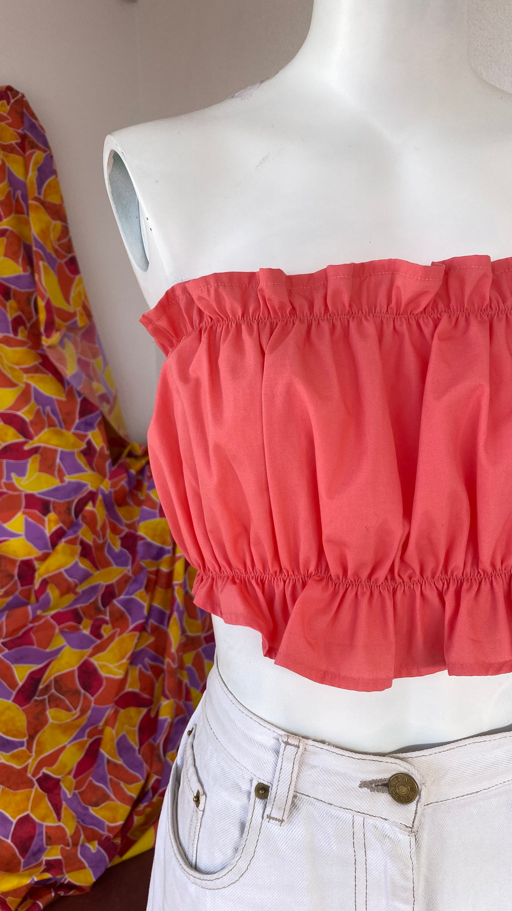 P'tis Ôh • Taille L  • Haut bandeau coton rose flashy