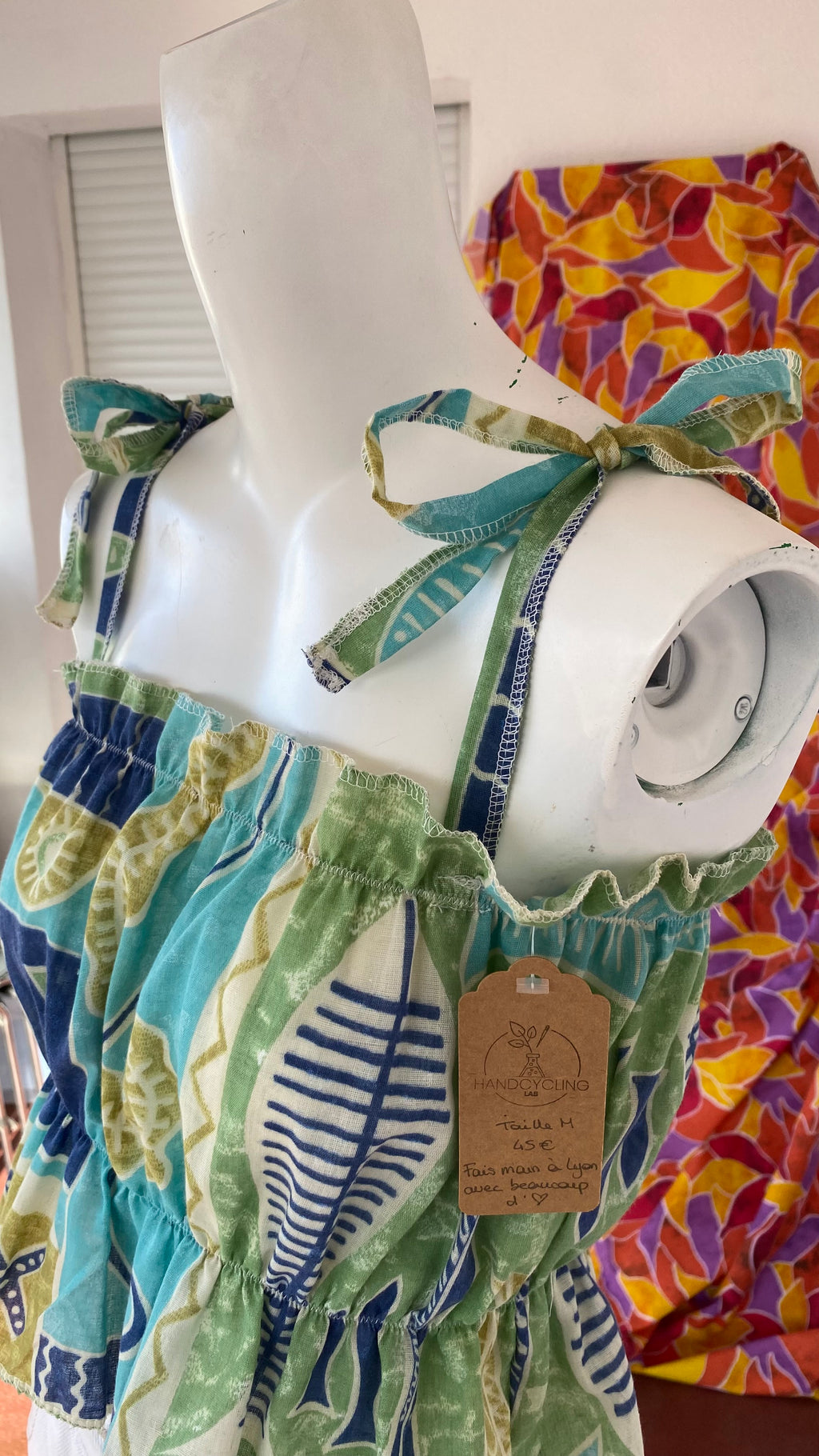 P'tis Ôh • Taille M  • Haut bandeau tons bleu motifs poissons