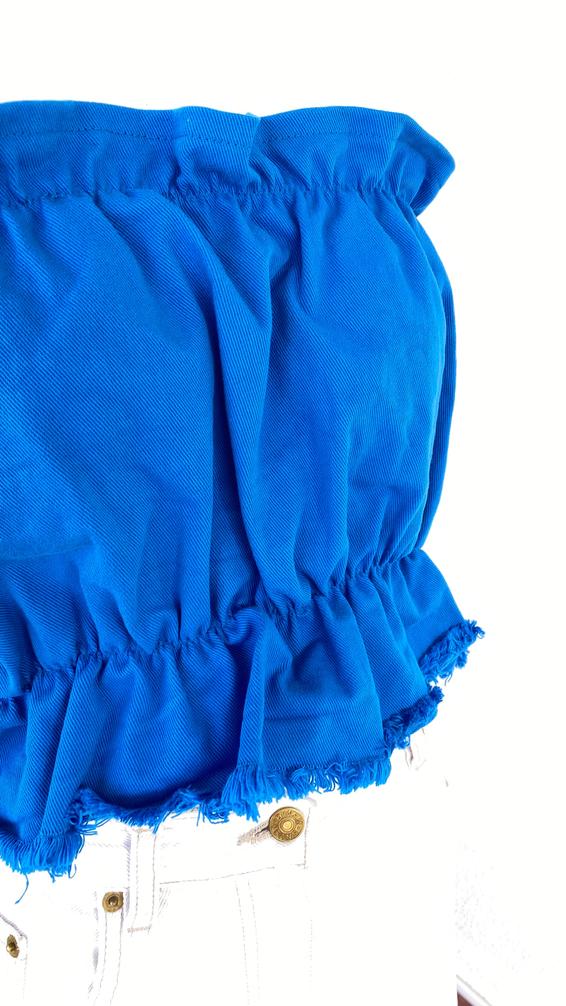 P'tis Ôh • Taille XL  • Haut bandeau bleu électrique matière jeans