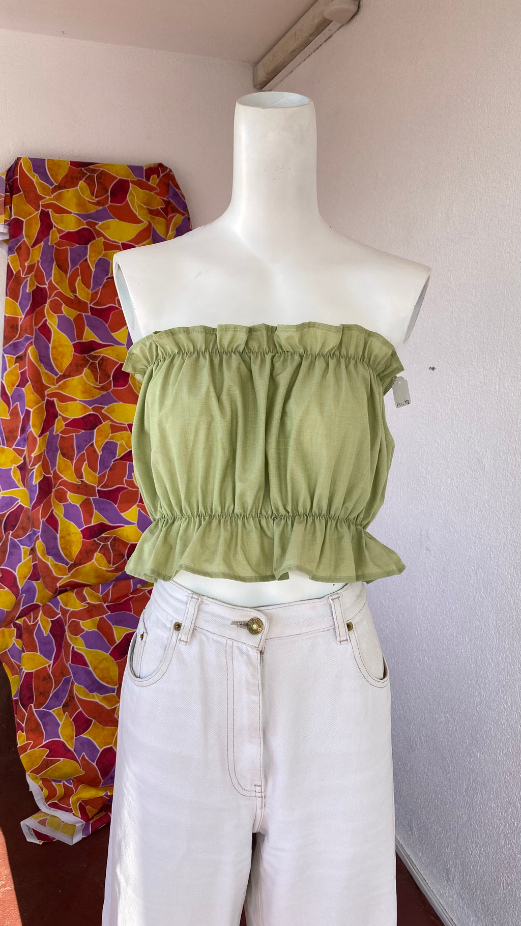 P'tis Ôh • Taille L  • Haut bandeau coton vert clair