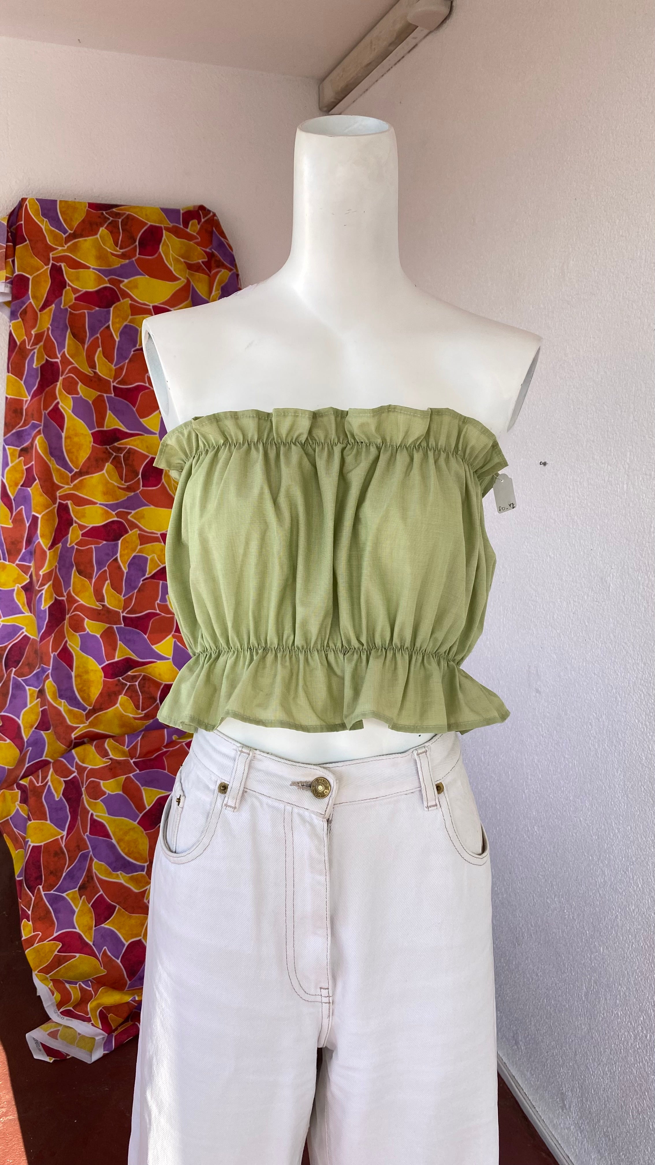 P'tis Ôh • Taille L  • Haut bandeau coton vert clair