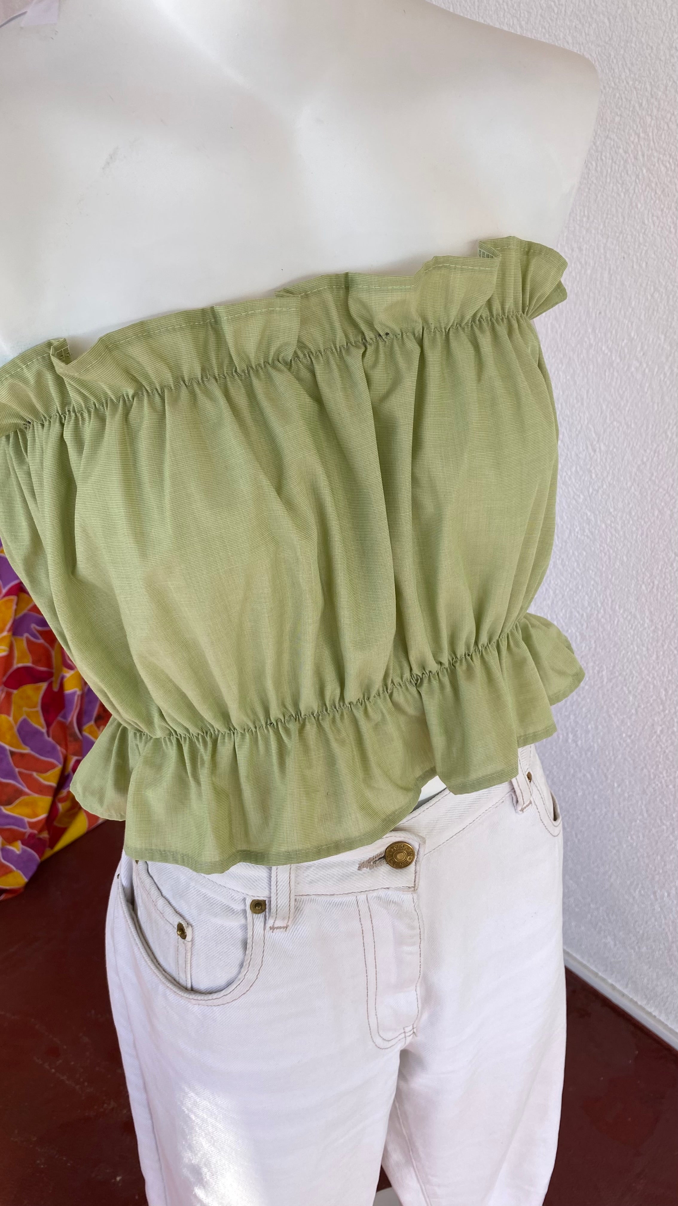 P'tis Ôh • Taille L  • Haut bandeau coton vert clair