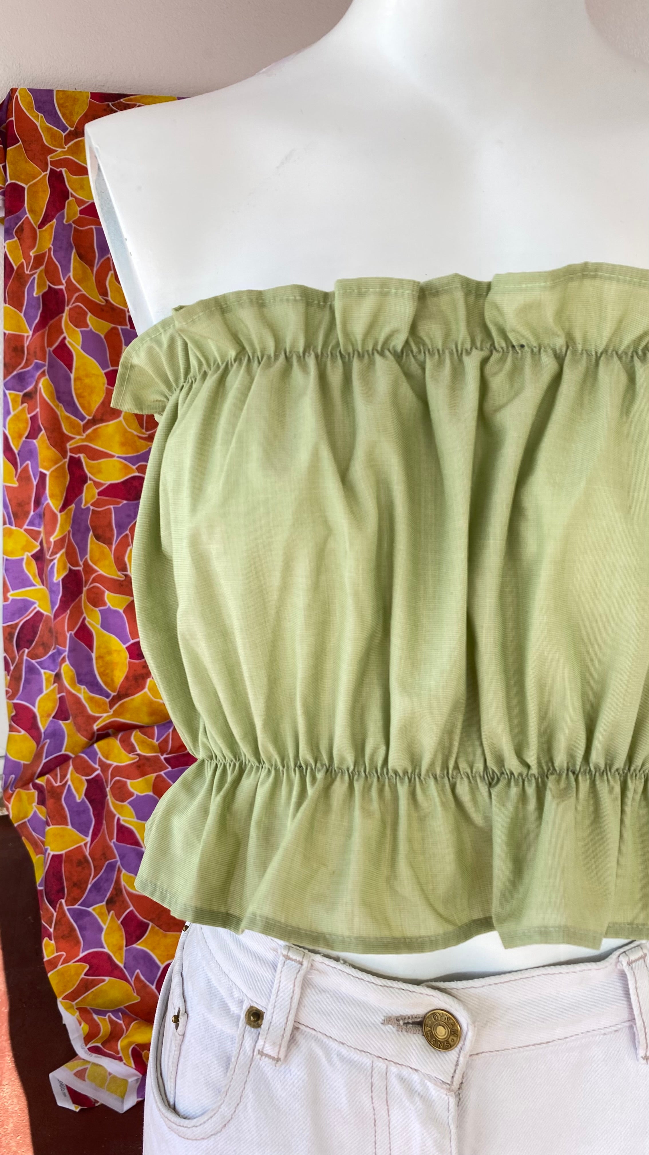 P'tis Ôh • Taille L  • Haut bandeau coton vert clair