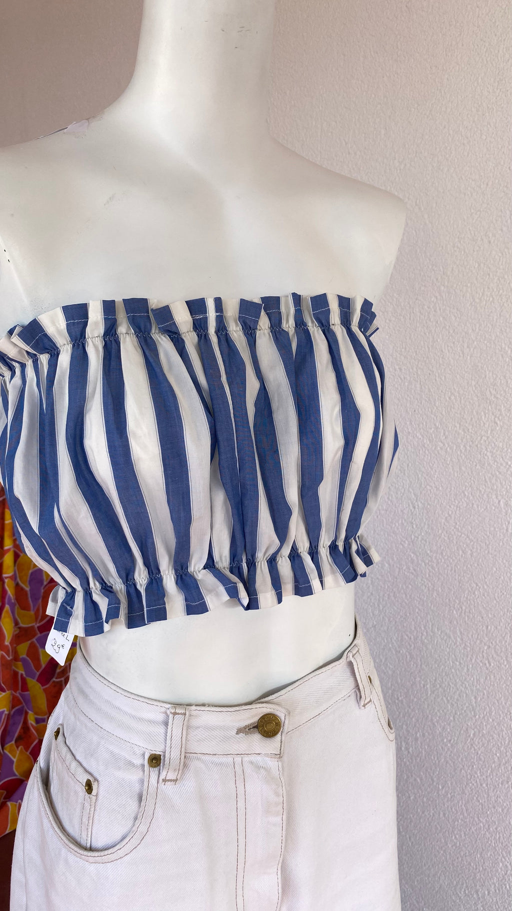 P'tis Ôh • Taille L  • Haut bandeau grosses rayures bleu et blanches