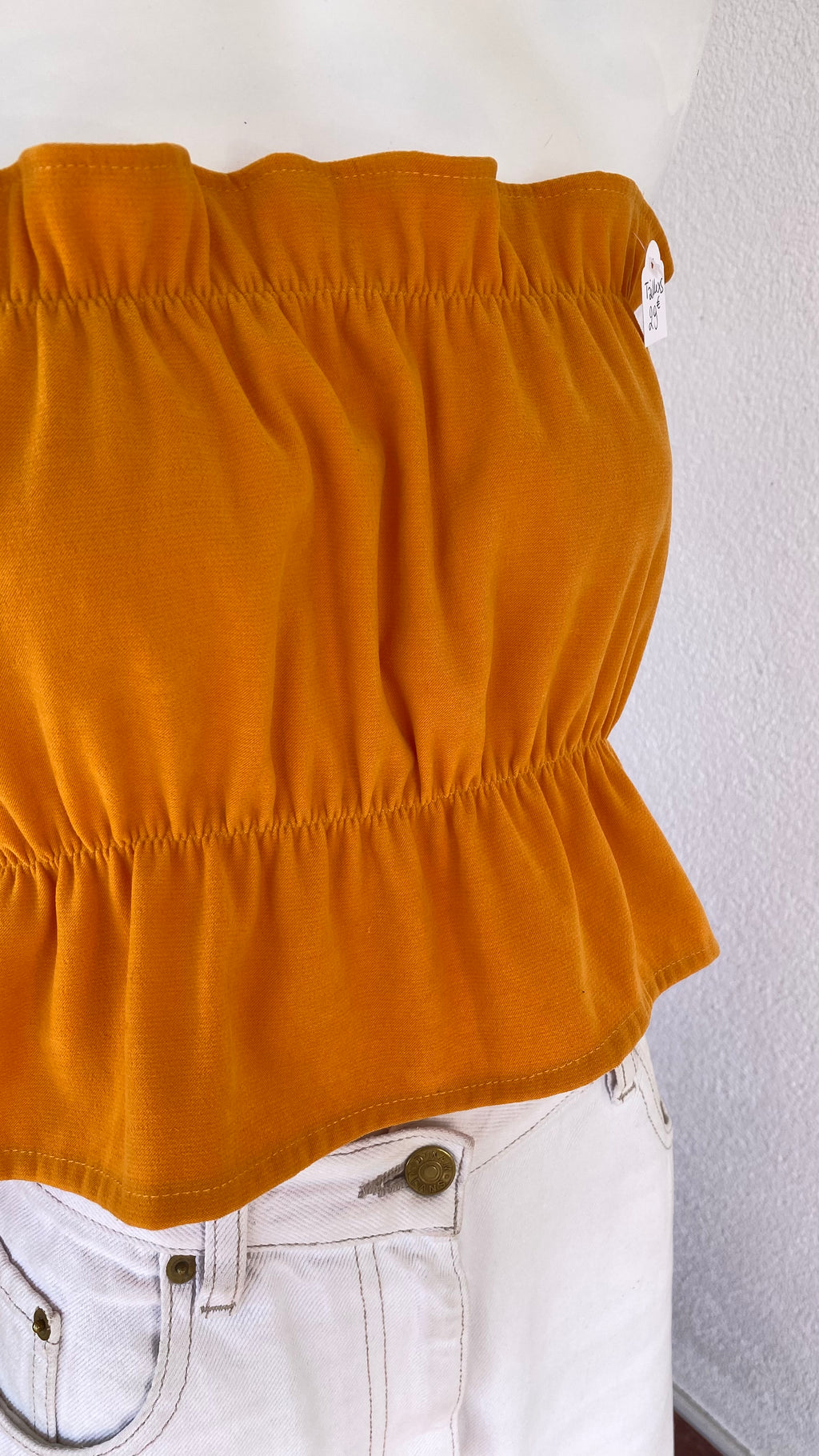 P'tis Ôh • Taille XS  • Haut bandeau suédine orange