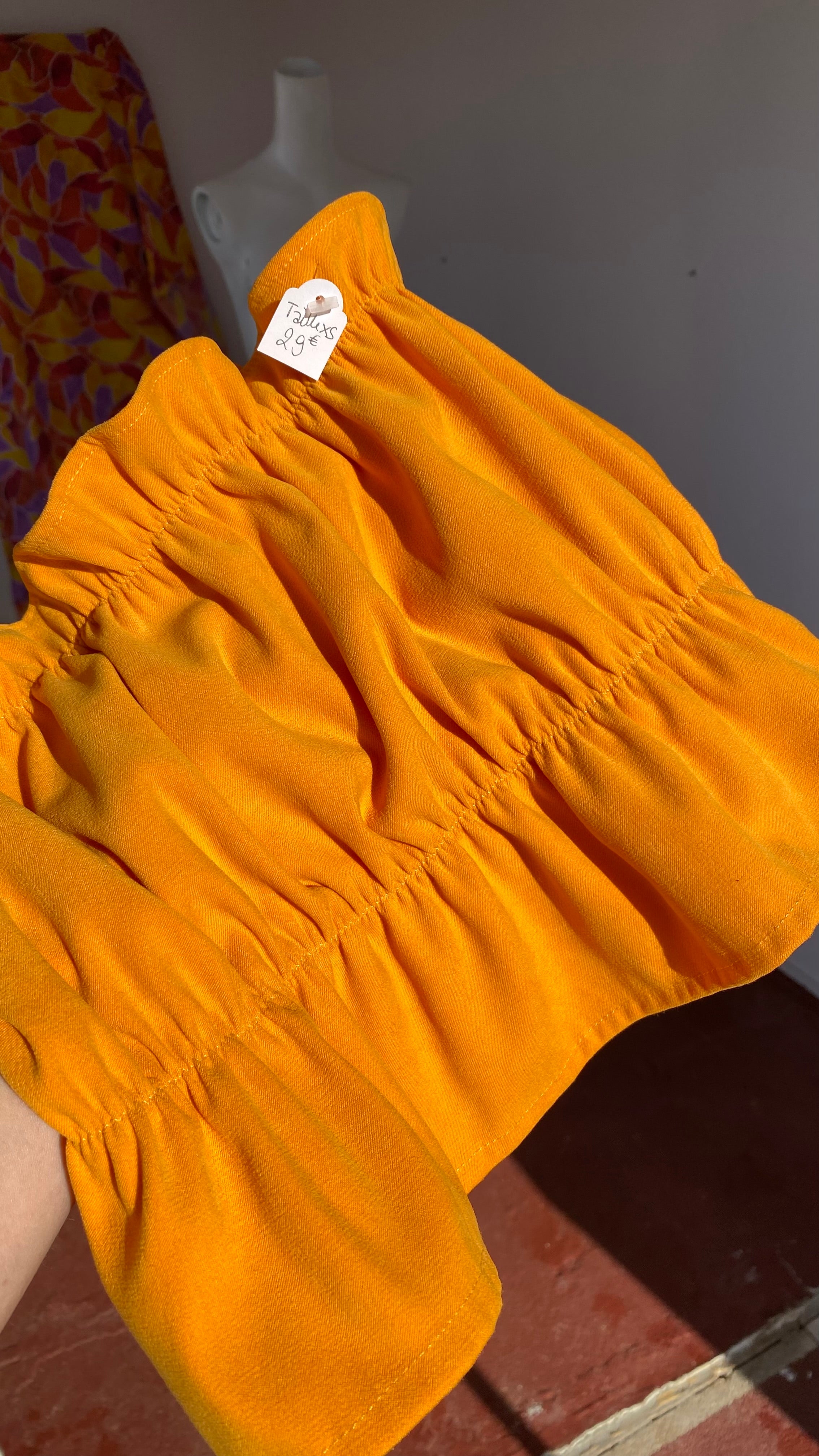 P'tis Ôh • Taille XS  • Haut bandeau suédine orange