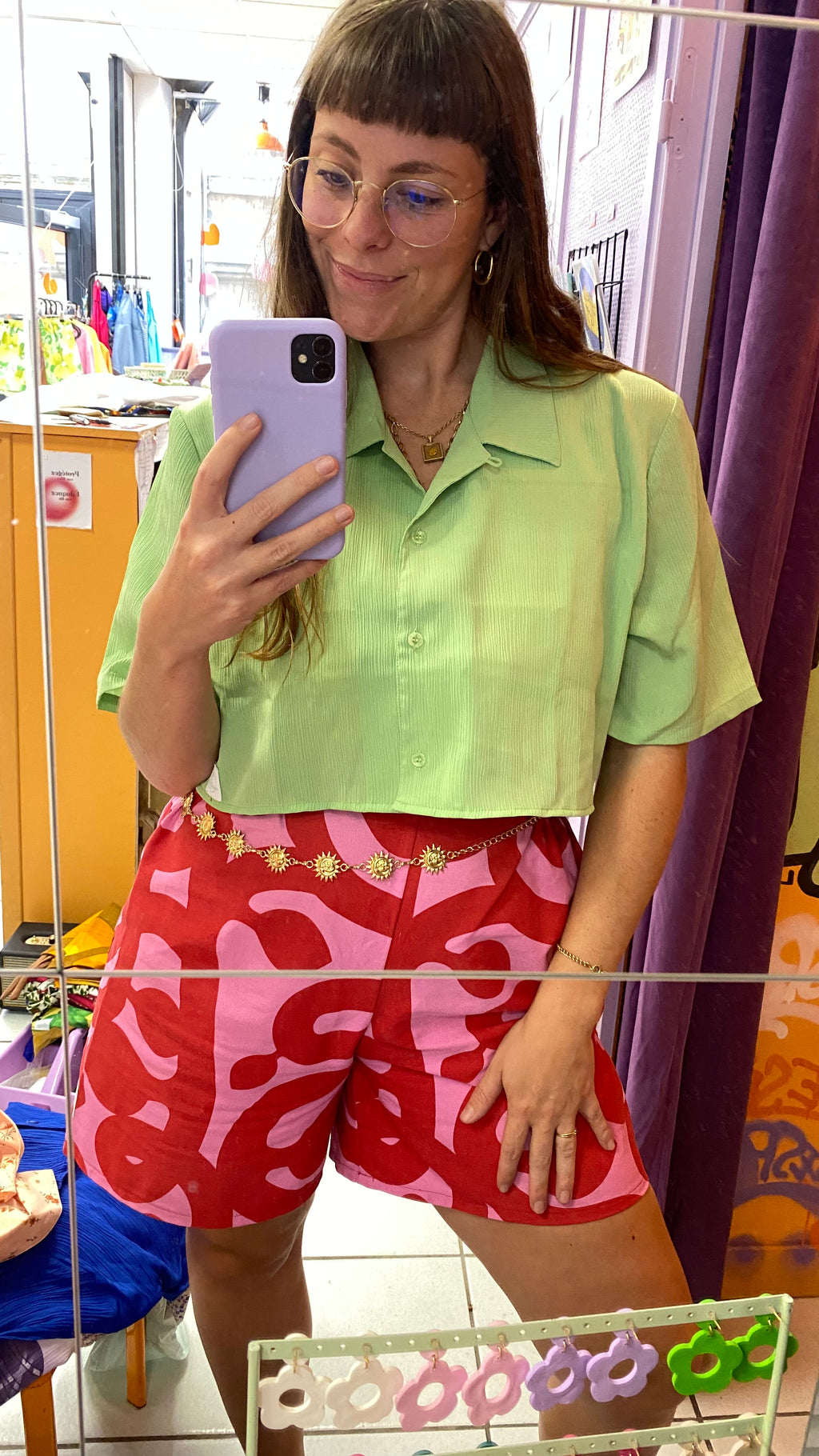 Cropped • T. 36 à 44 • Chemise crop top verte pomme