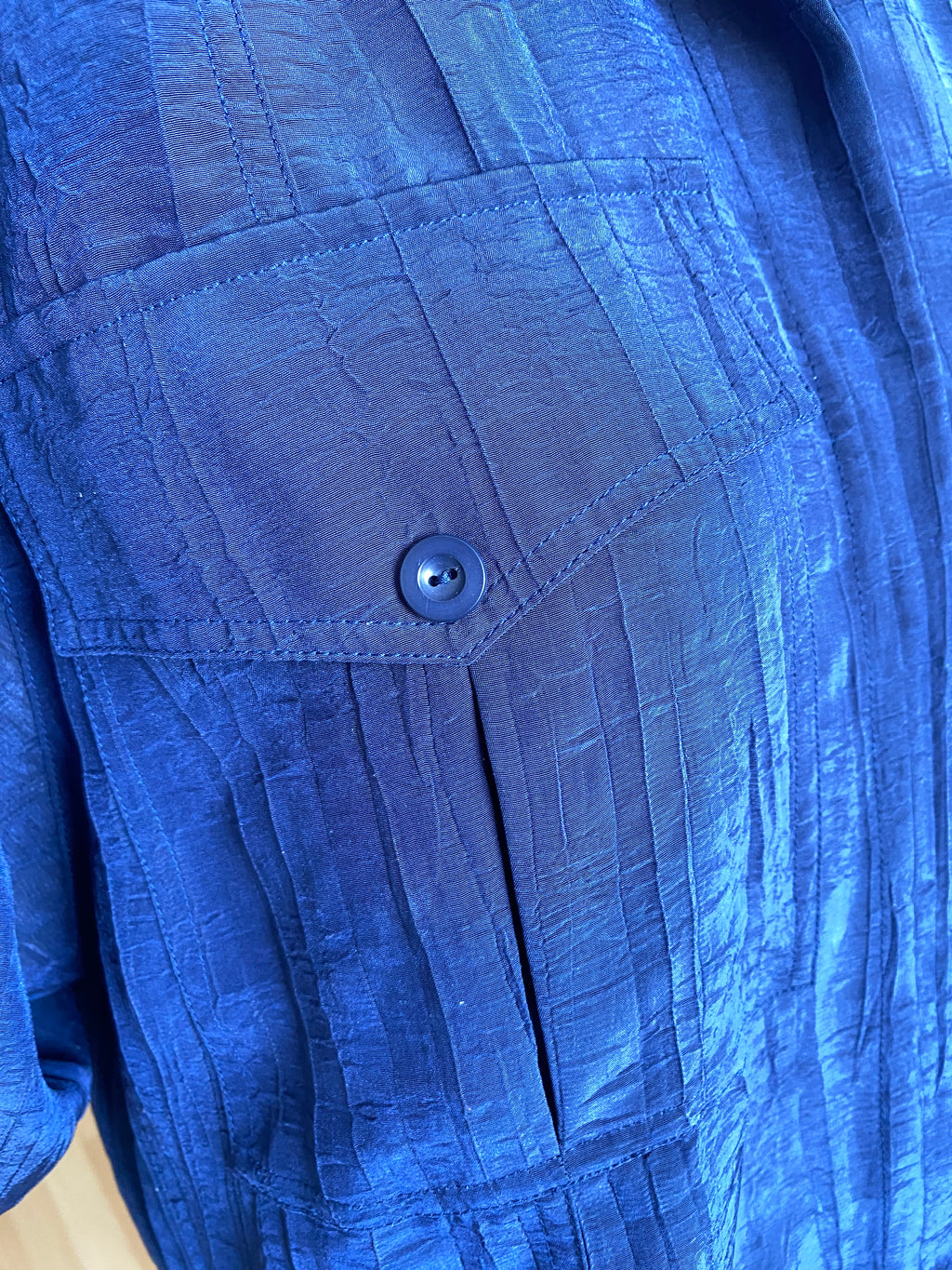 Cropped • T. 36 à 42 • Chemise crop top crépon bleue