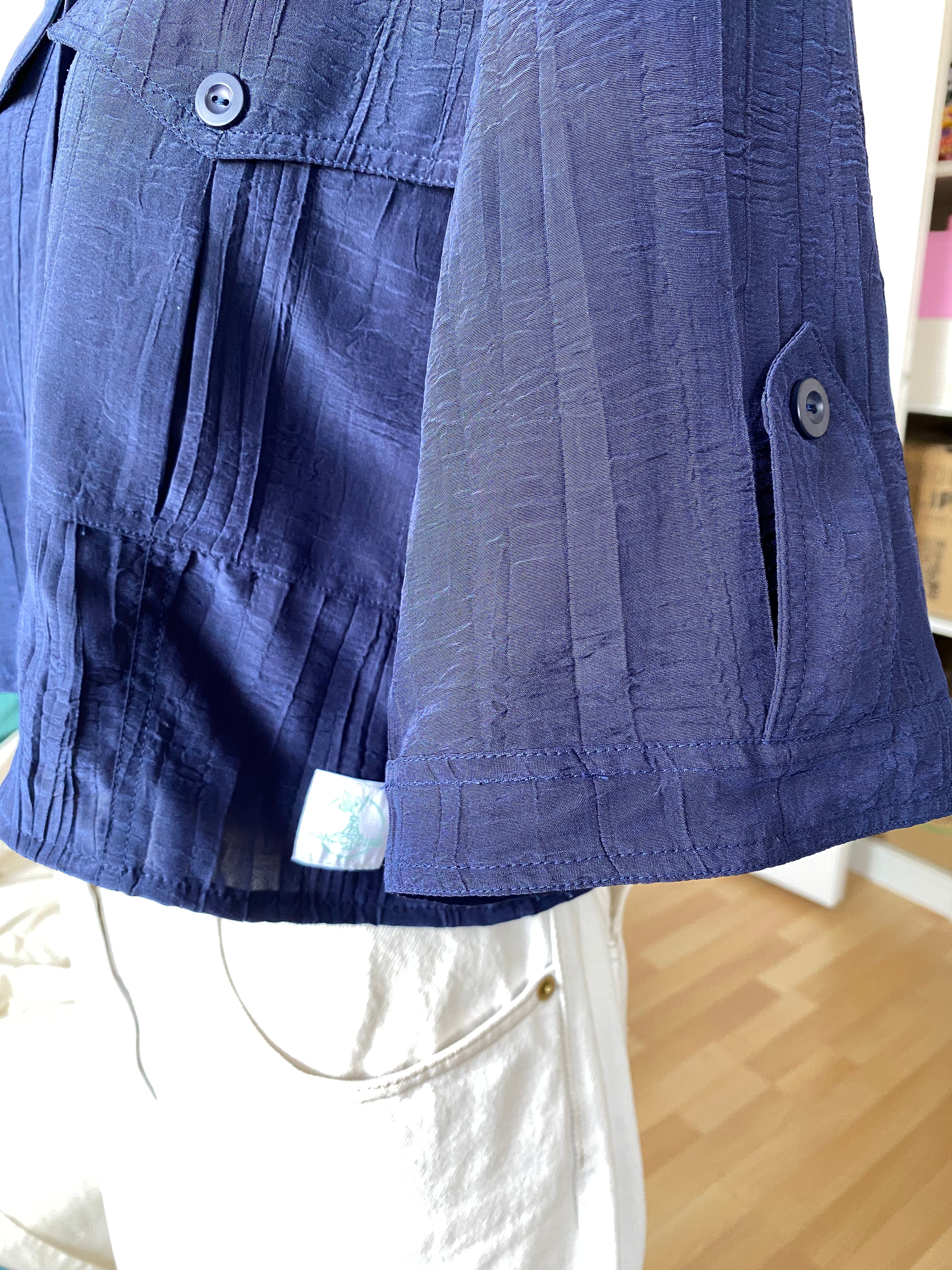 Cropped • T. 36 à 42 • Chemise crop top crépon bleue