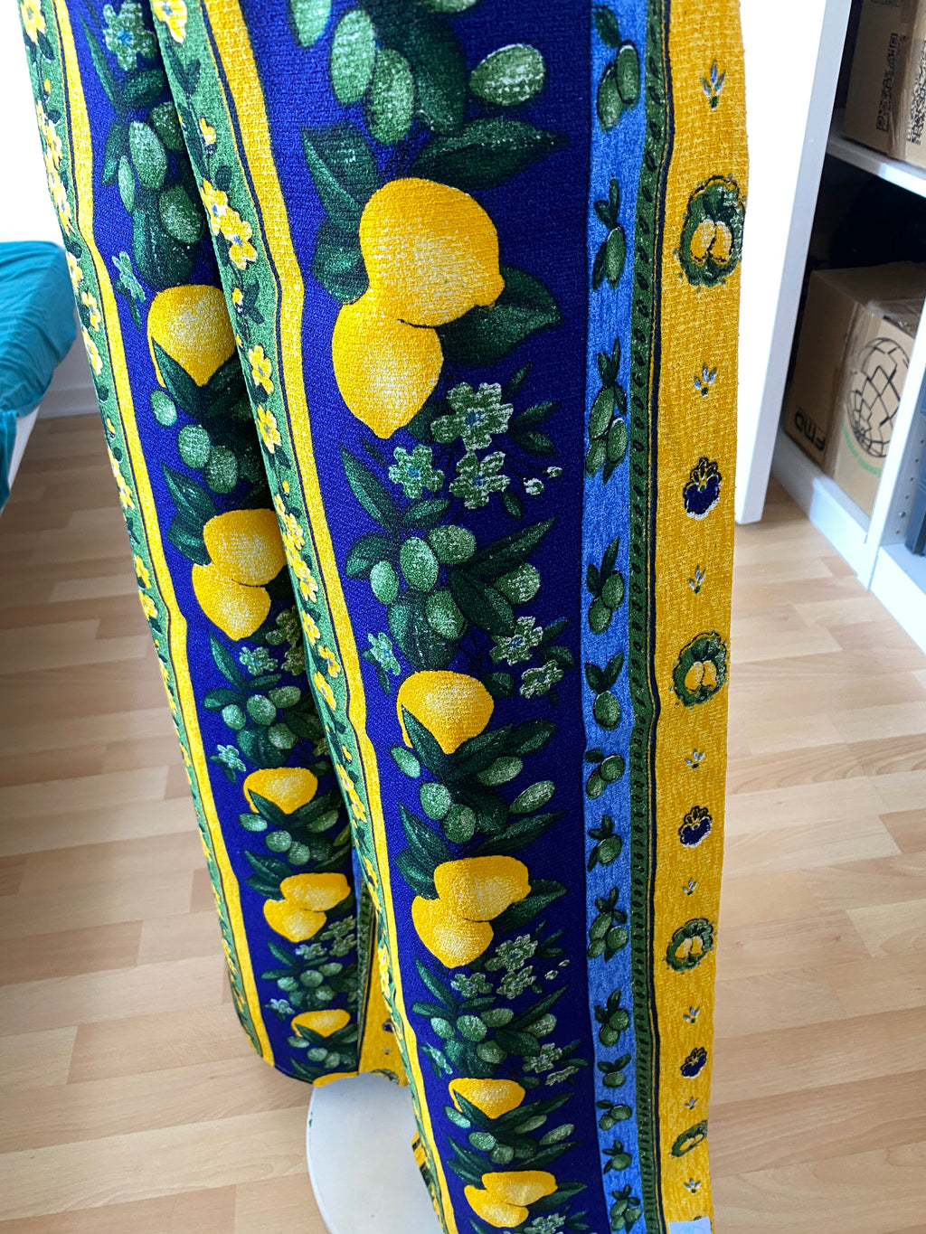 Pants • Taille L  • Pantalon upcyclé bleu et jaune