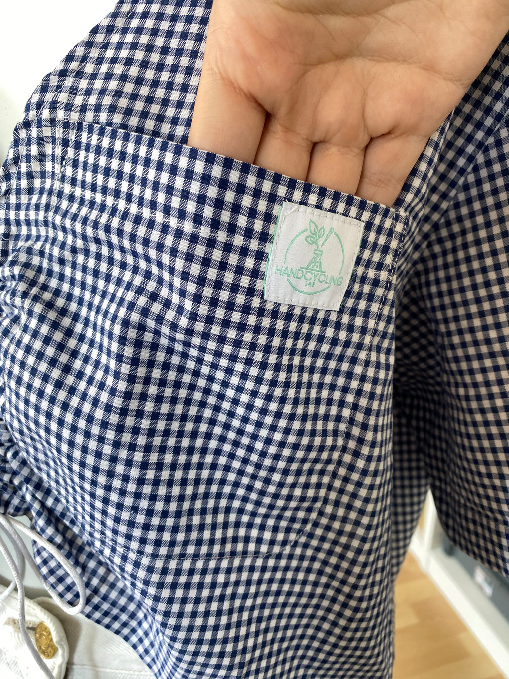 Monarque • T. 36 à 40 • Chemise/top papillon vichy bleu