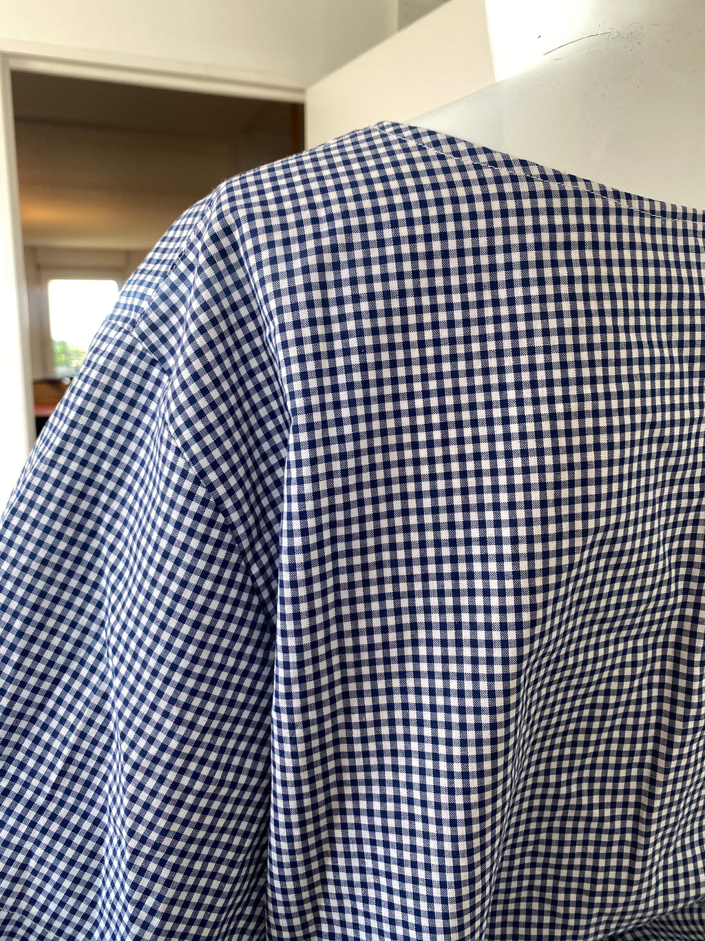 Monarque • T. 36 à 40 • Chemise/top papillon vichy bleu