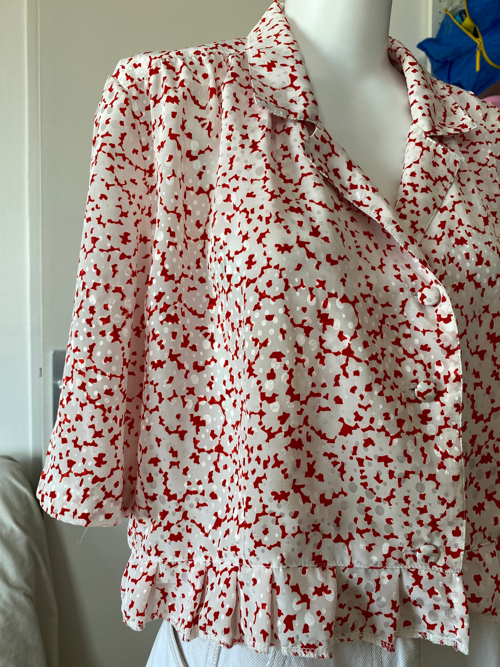 Froufrou • T. 36 à 40 • Chemise satiné points rouge