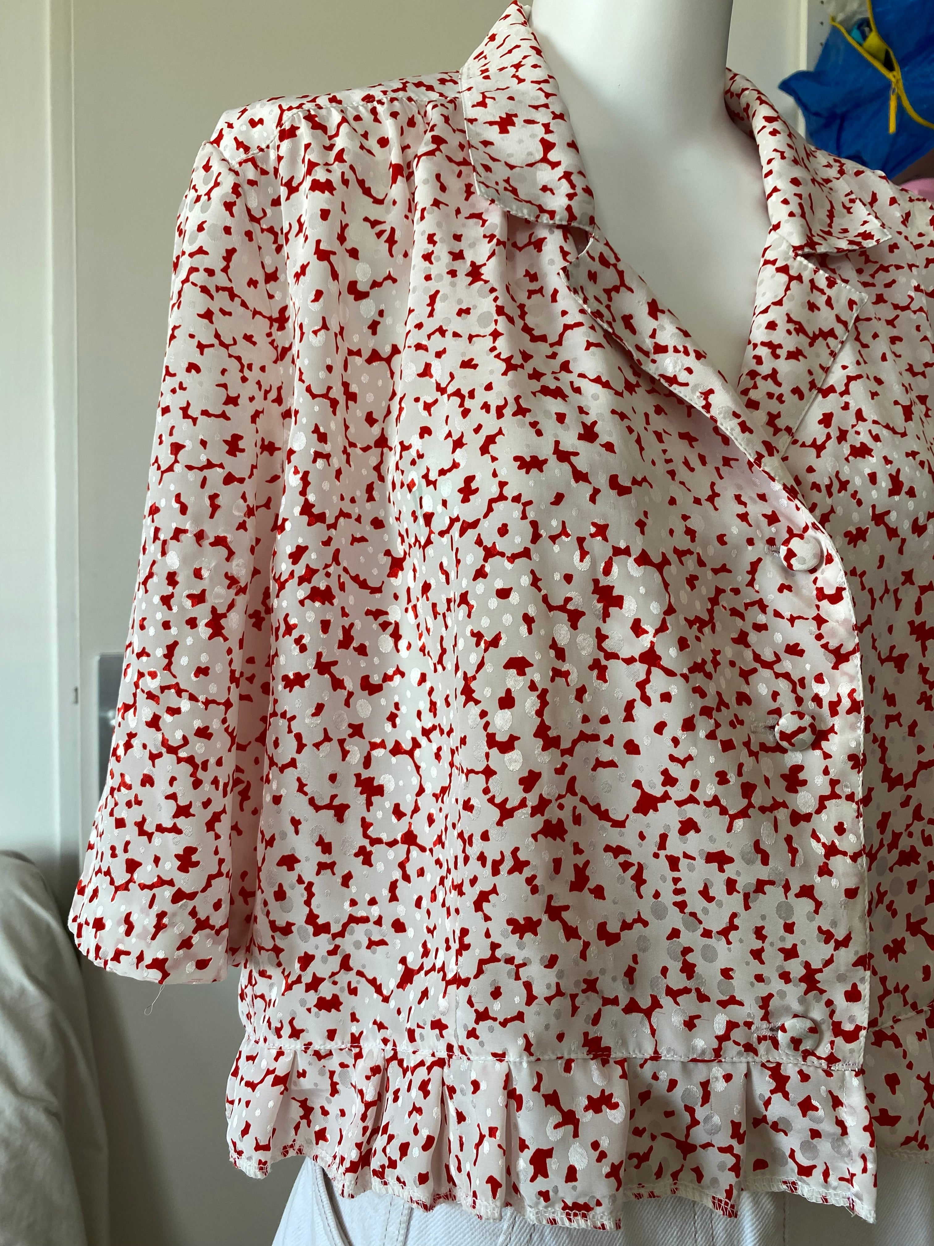 Froufrou • T. 36 à 40 • Chemise satiné points rouge