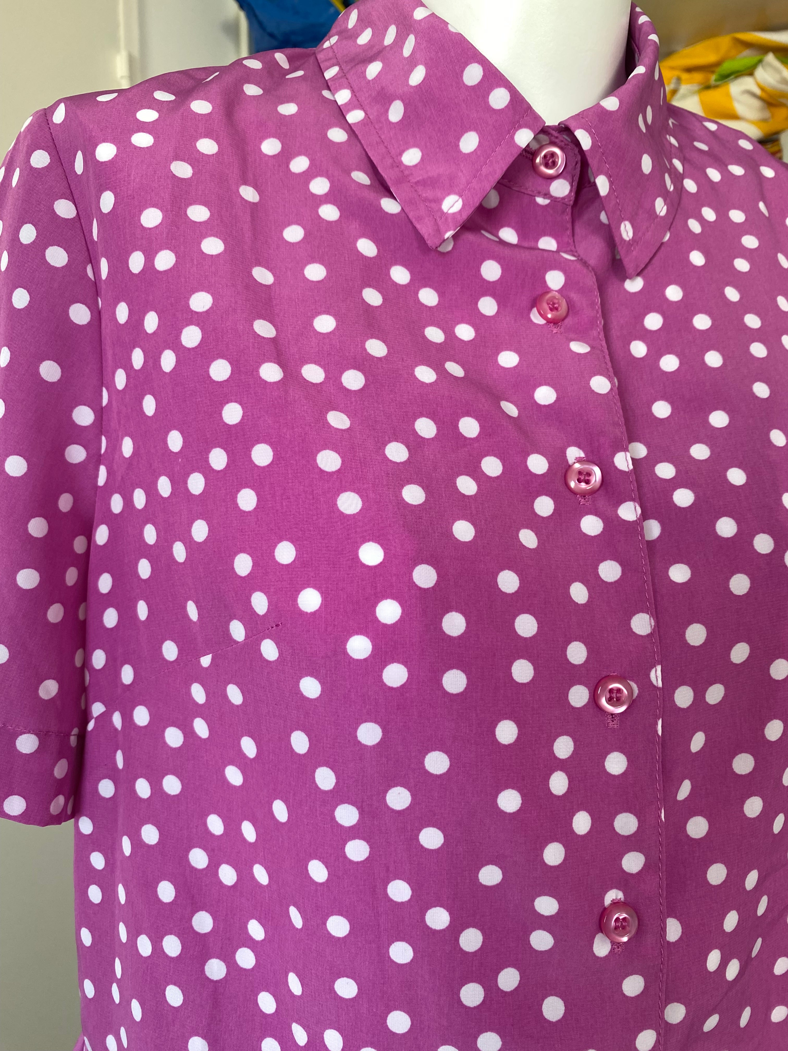 Froufrou • T. 32 à 36 • Chemise violette à pois