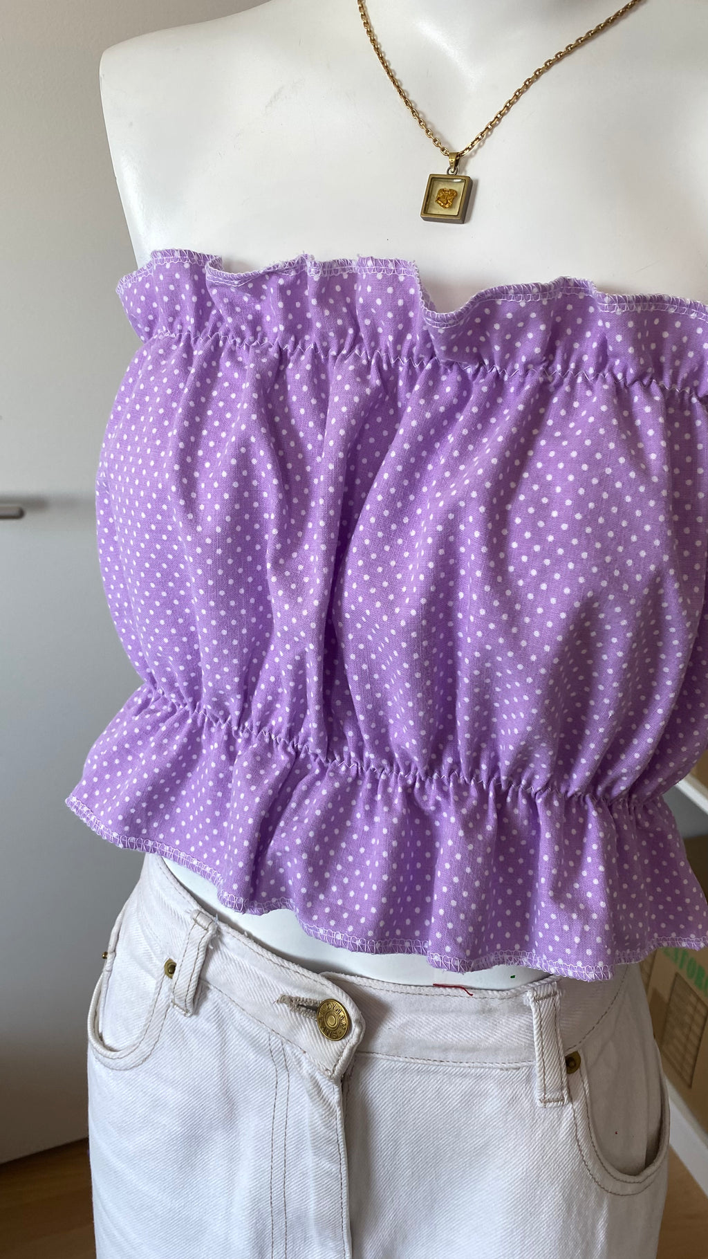 P'tis Ôh • T. M  • Bandeau lila à pois blanc