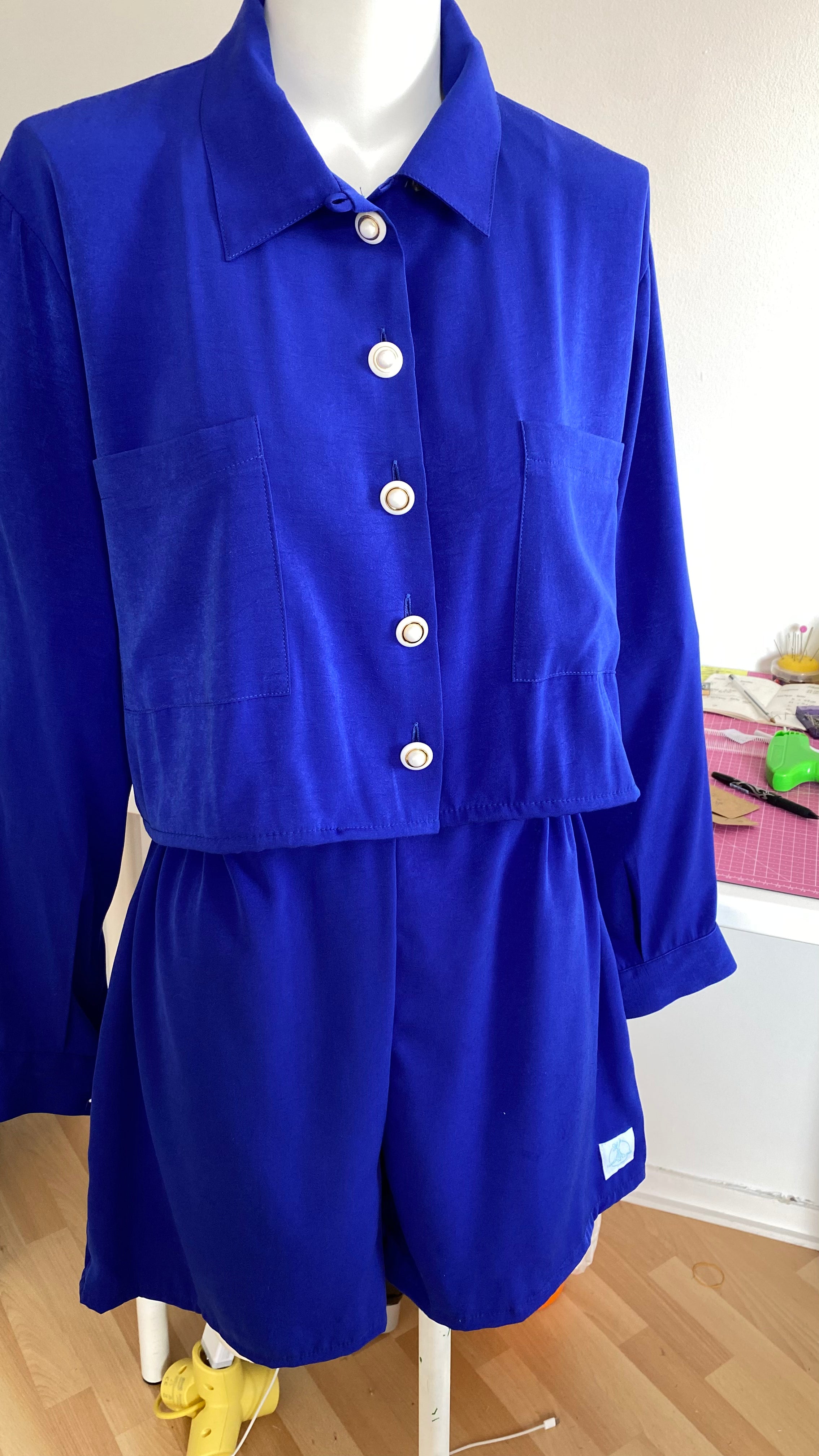 Ensemble short • T. S • ensemble coloré bleu nuit fluide