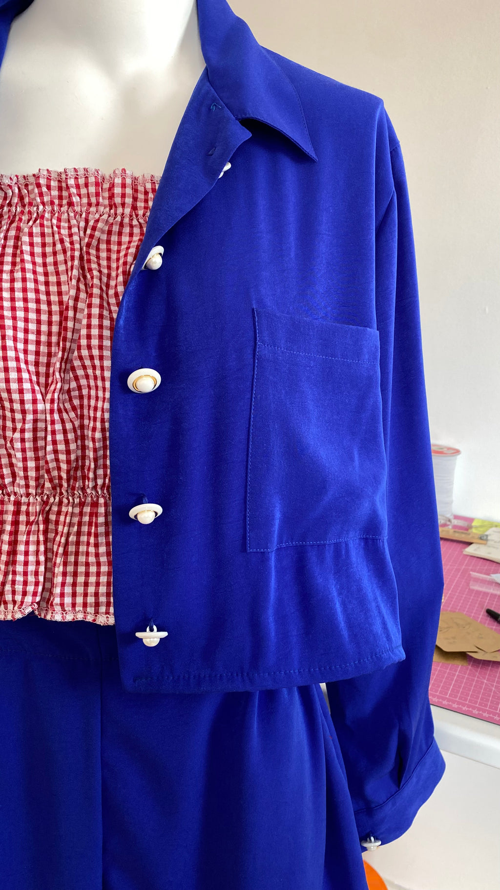Ensemble short • T. S • ensemble coloré bleu nuit fluide
