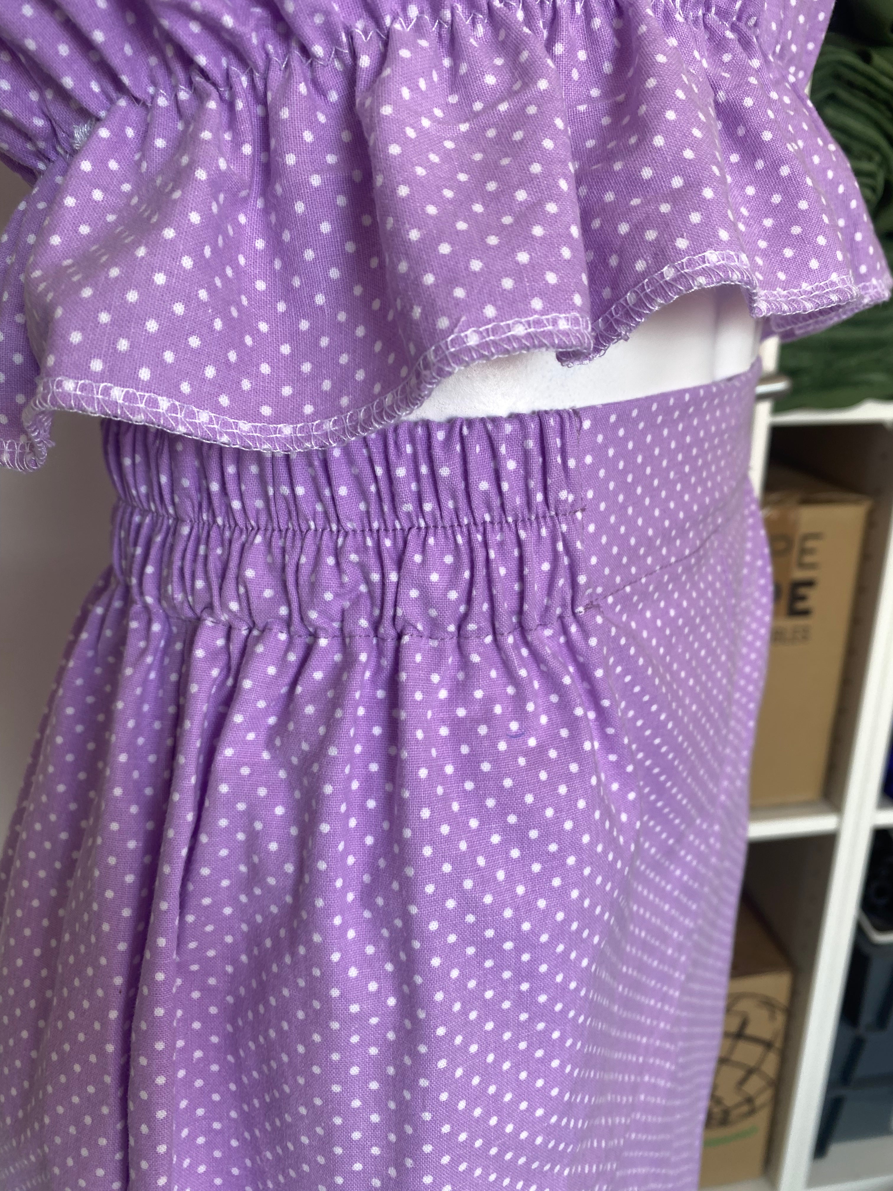 Short • T.S • Short upcyclé lila à pois blanc