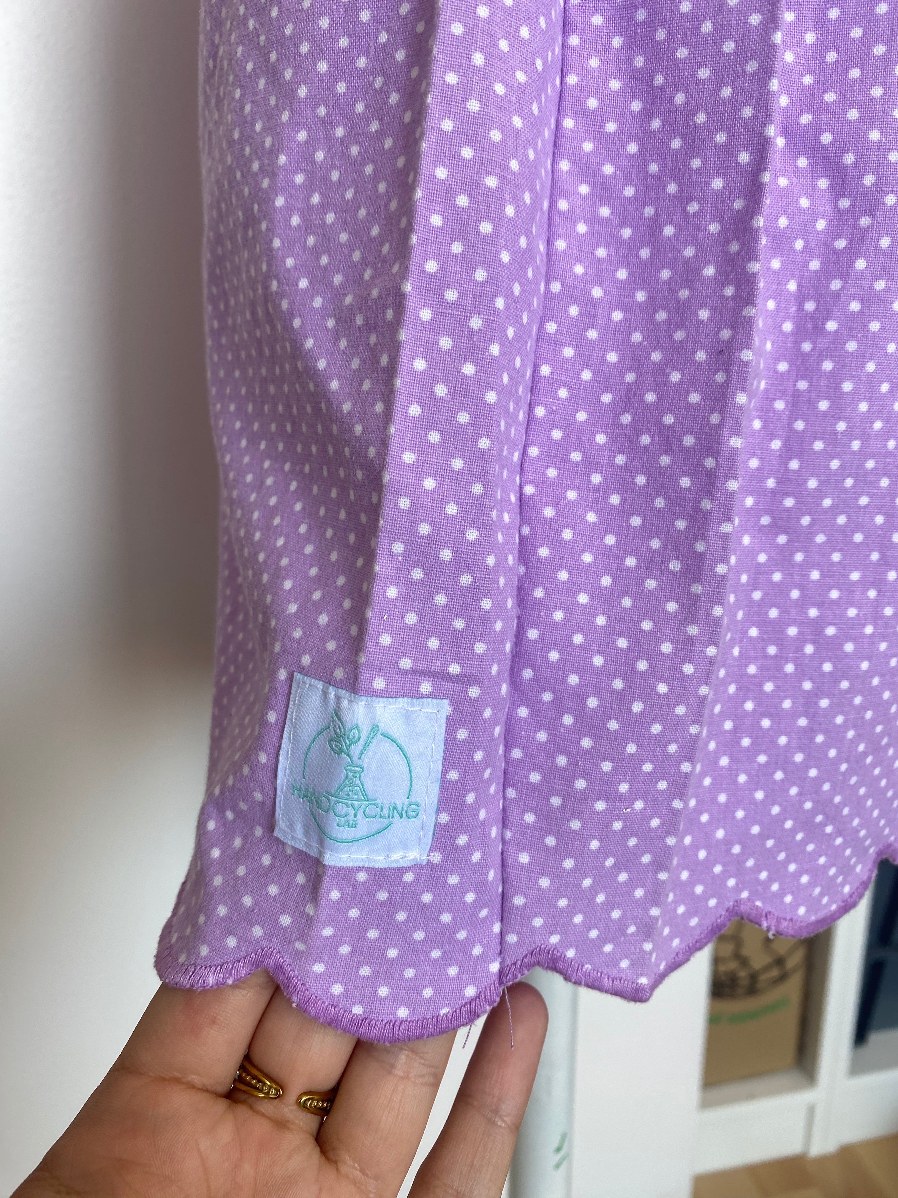 Short • T.S • Short upcyclé lila à pois blanc