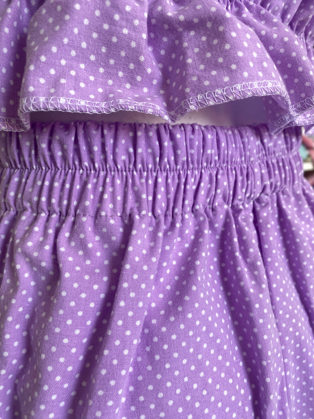 Short • T.S • Short upcyclé lila à pois blanc