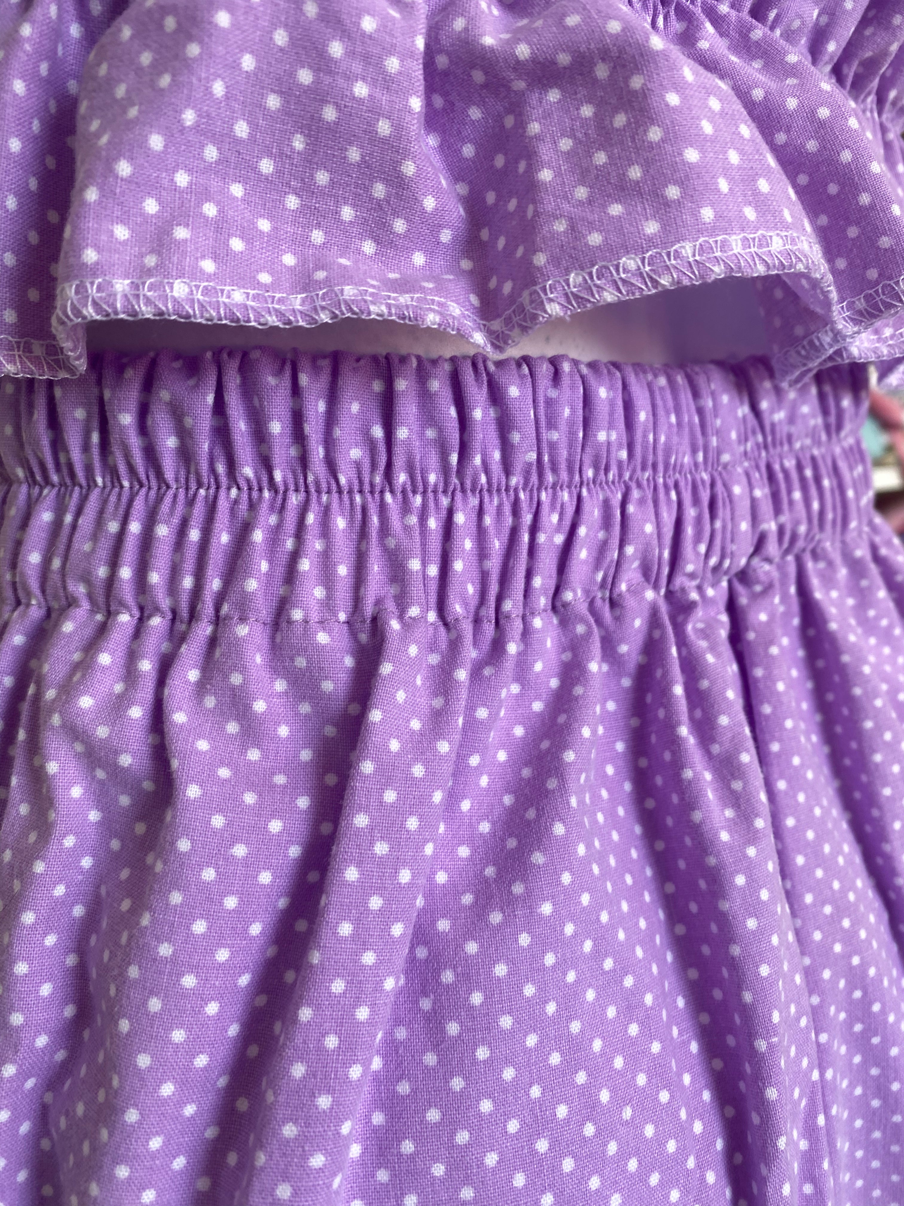 Short • T.S • Short upcyclé lila à pois blanc